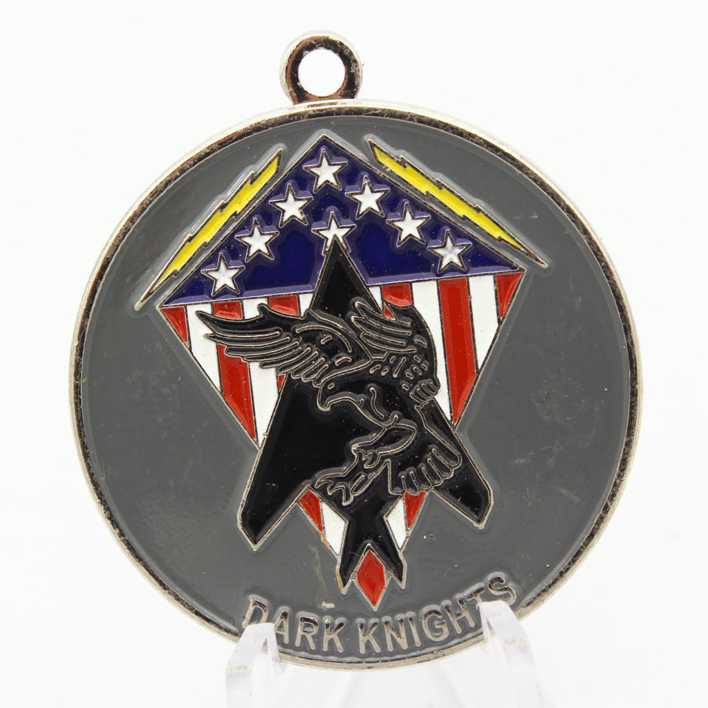 Dark Knights Skull Helmet Flames Challenge Coin Pendant 1.5” Copper Pre-Owned