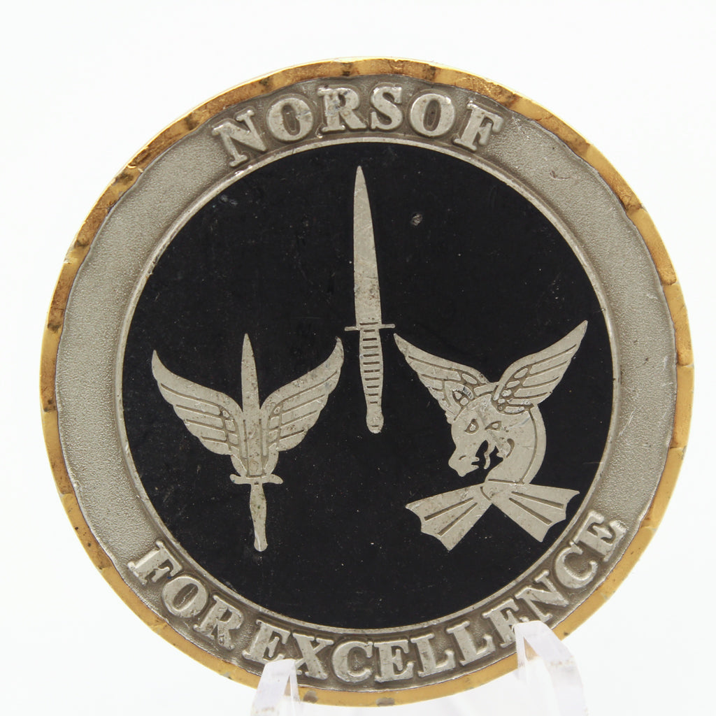 Norwegian Special Operations NORSOF "For Excellence" Challenge Coin 1.6 Inch Copper - Pre-Owned