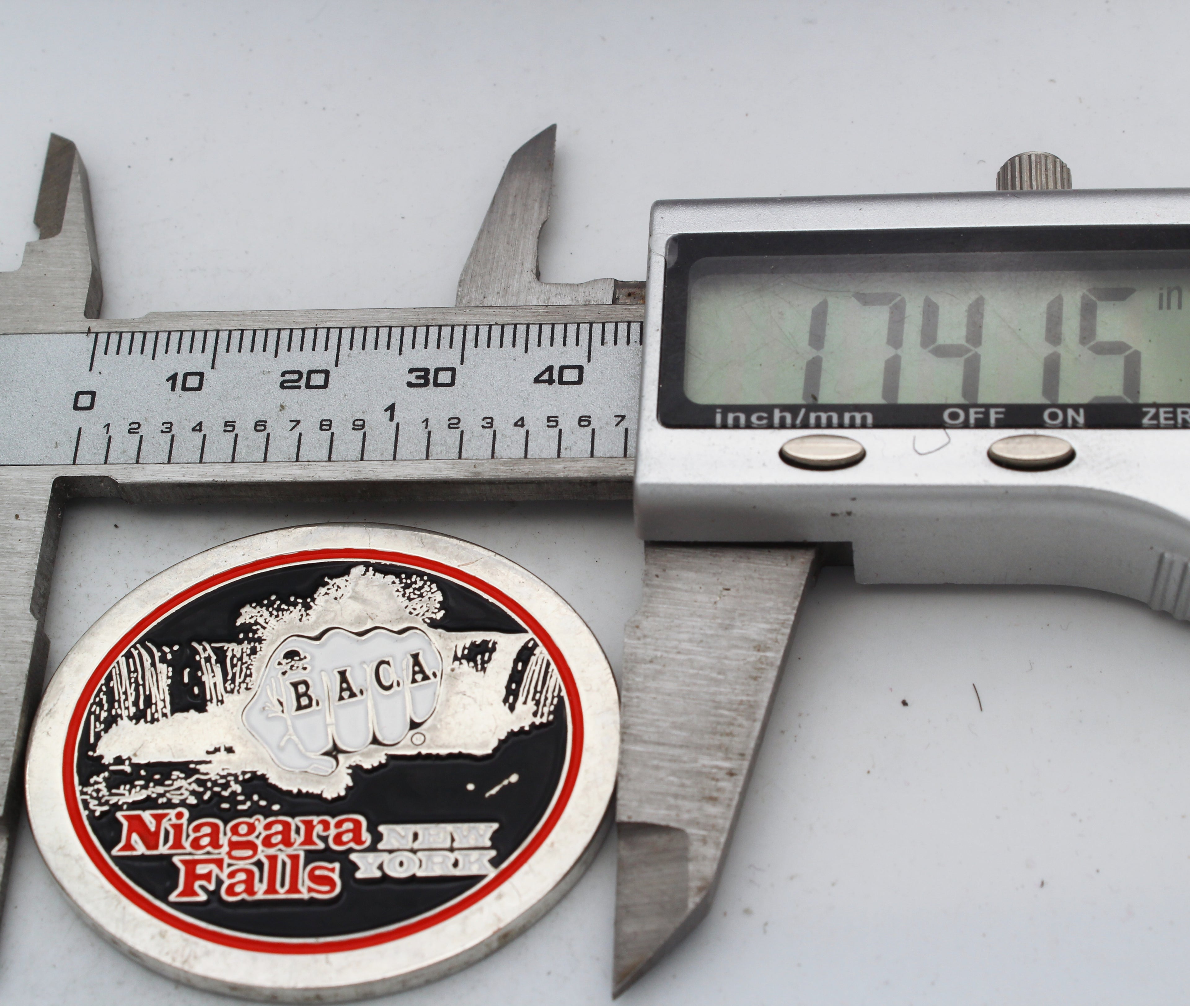 Bikers Against Child Abuse B.A.C.A Niagara Falls NY Challenge Coin 1.75” Copper Pre-Owned