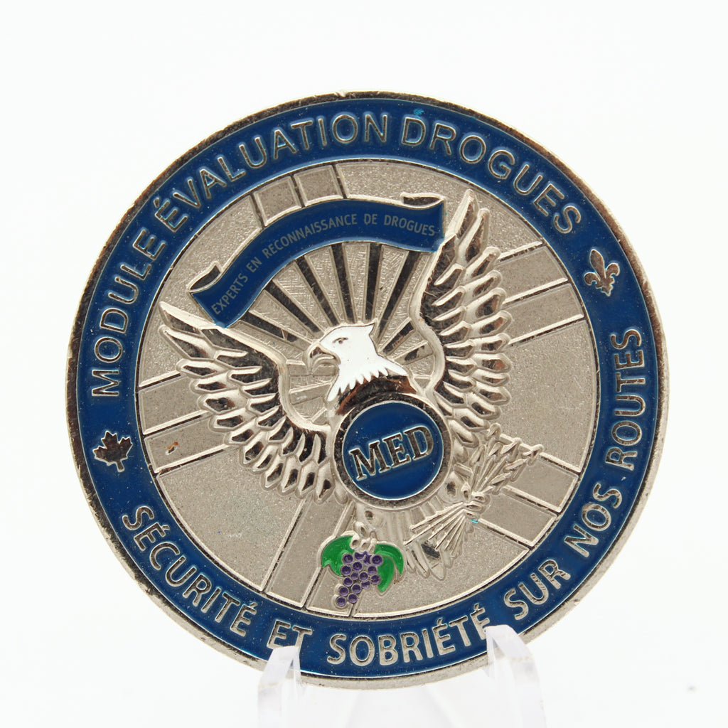 Montreal Police Drug Evaluation MED Challenge Coin 1.75” Canada Law Enforcement