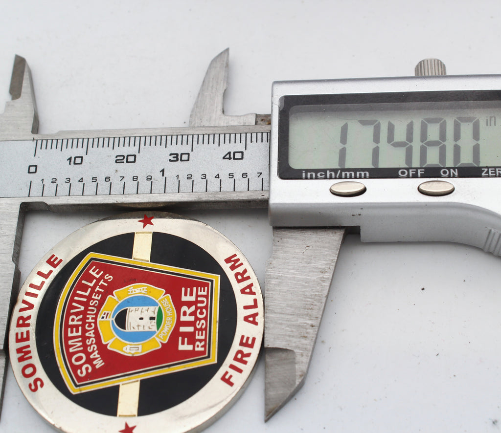 Somerville Massachusetts Fire Rescue Fire Alarm Challenge Coin 1.75” Since 1874 Pre-Owned