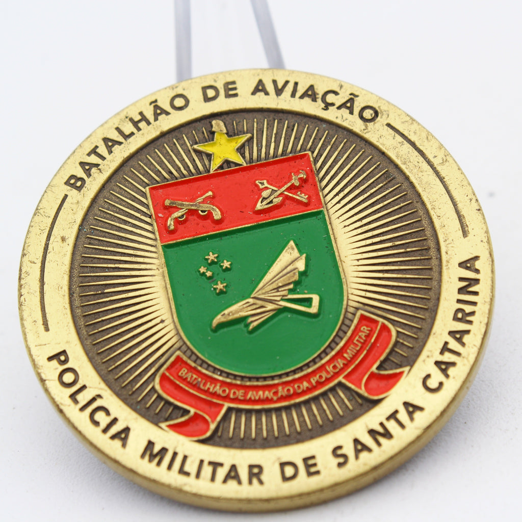Brazil Police Aviation Battalion Challenge Coin 1.75” Santa Catarina Pre-owned