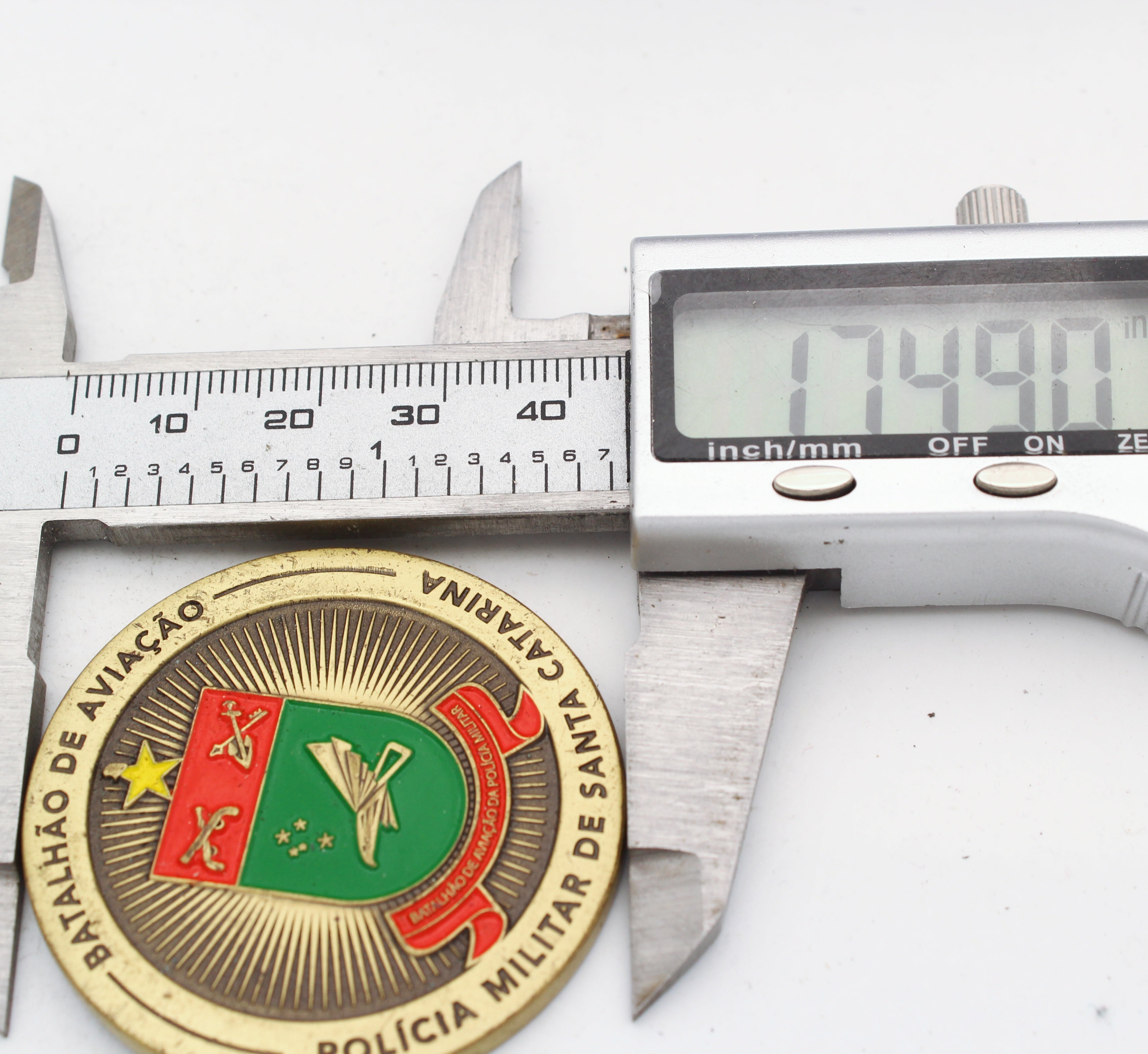 Brazil Police Aviation Battalion Challenge Coin 1.75” Santa Catarina Pre-owned