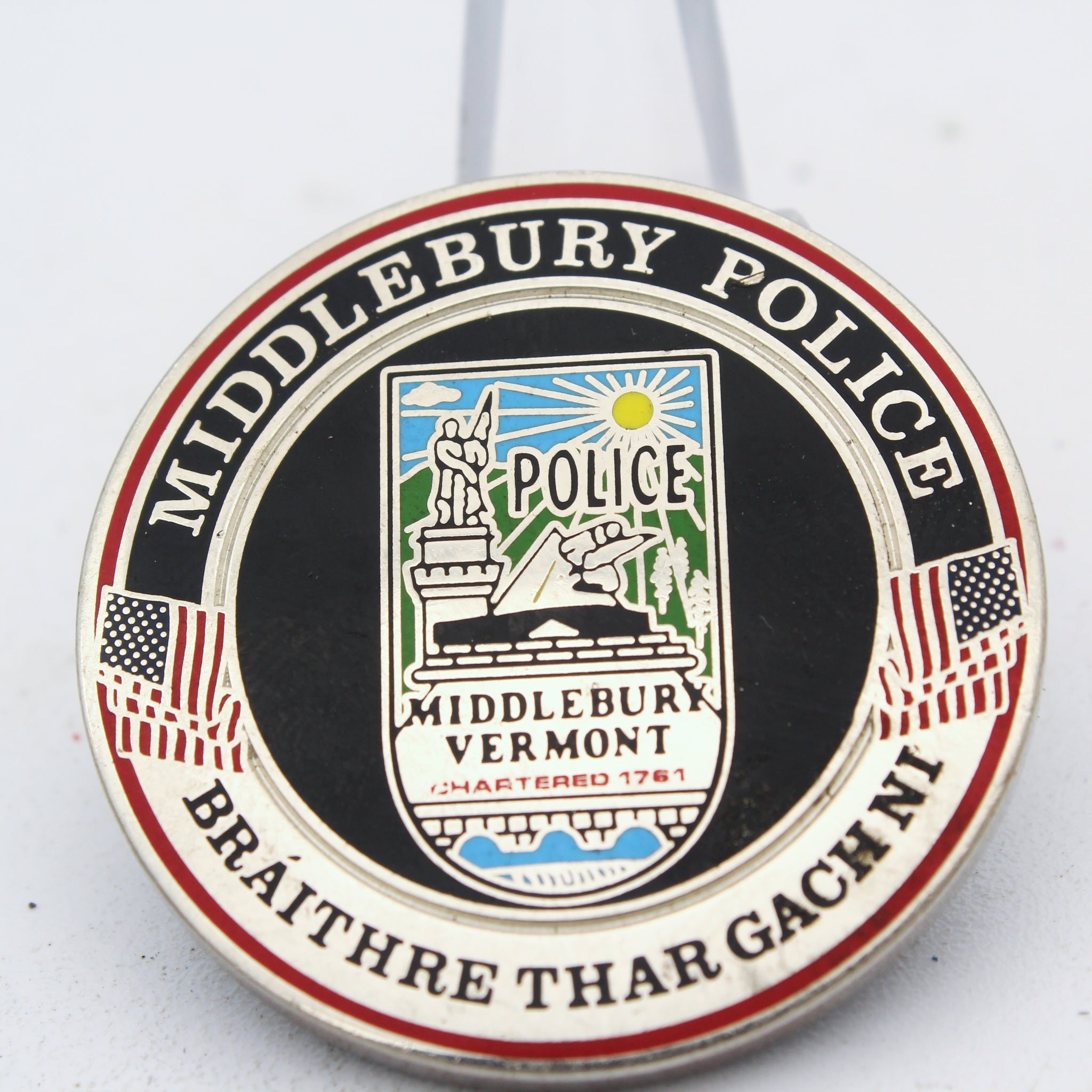 Middlebury Police St. Michael Defend Us in Battle Challenge Coin