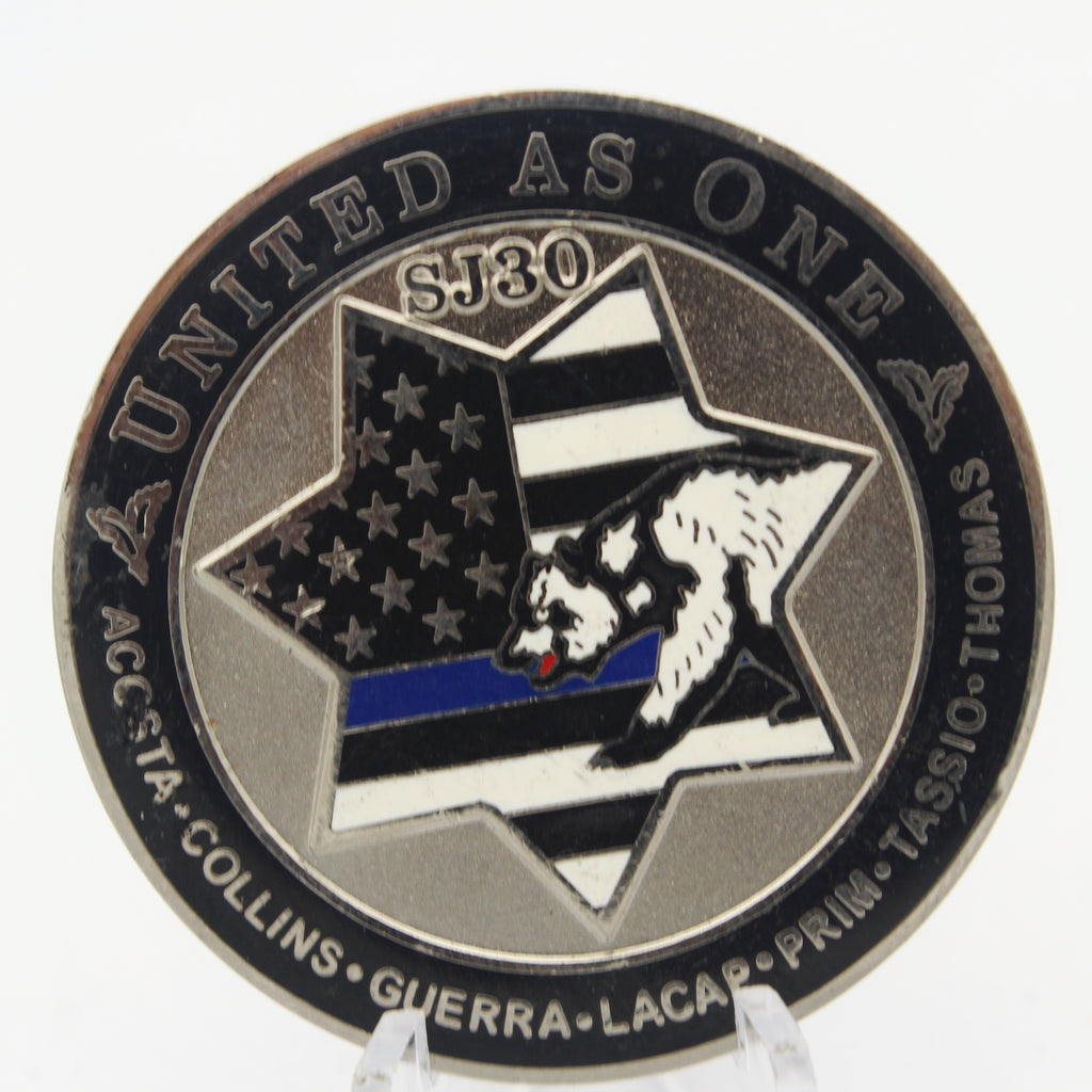 San Jose Police Academy Class 30 United as One Challenge Coin