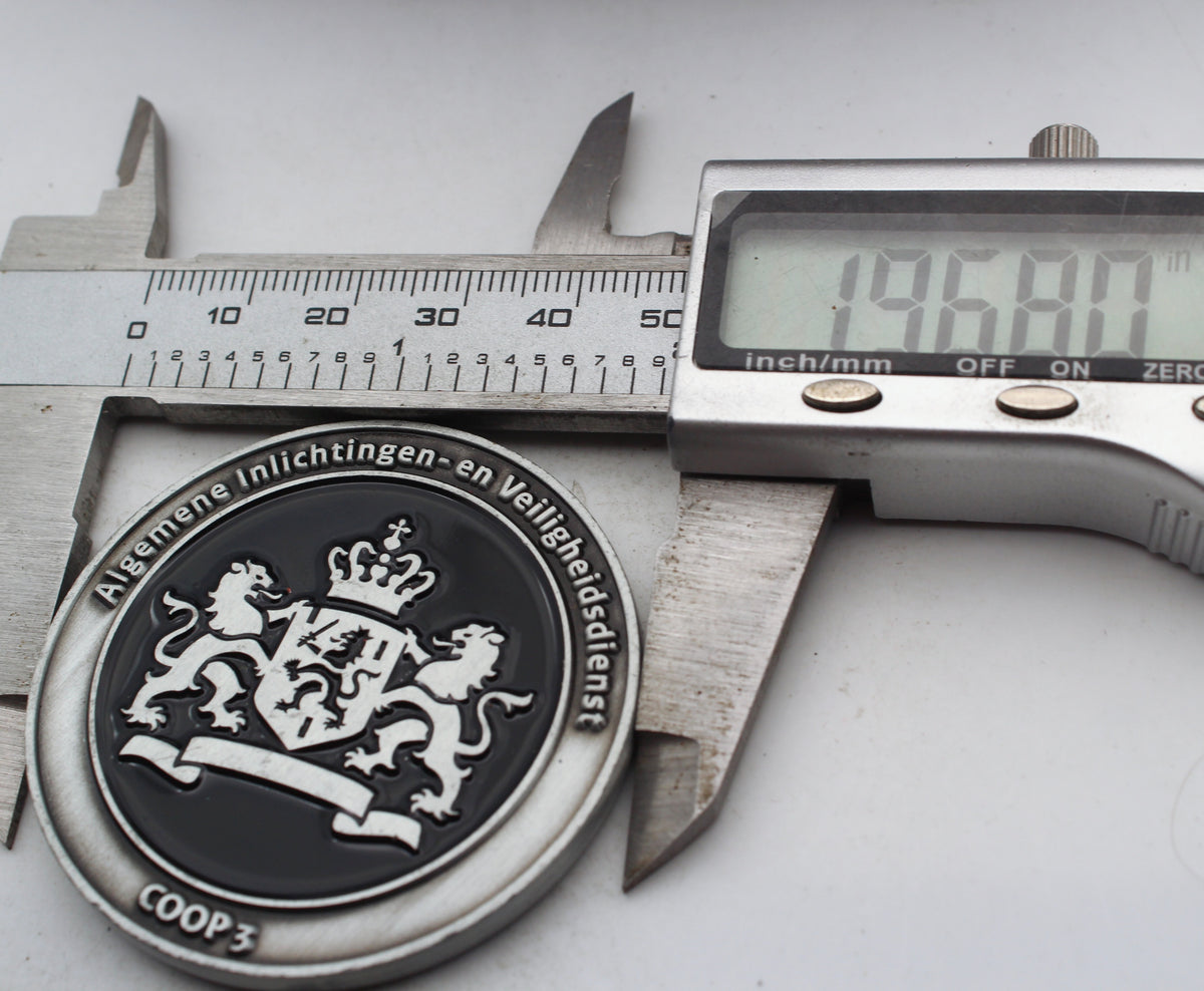 Dutch Intelligence Security Service Challenge Coin COOP3 2.0 Inch Zinc Alloy Pre-Owned