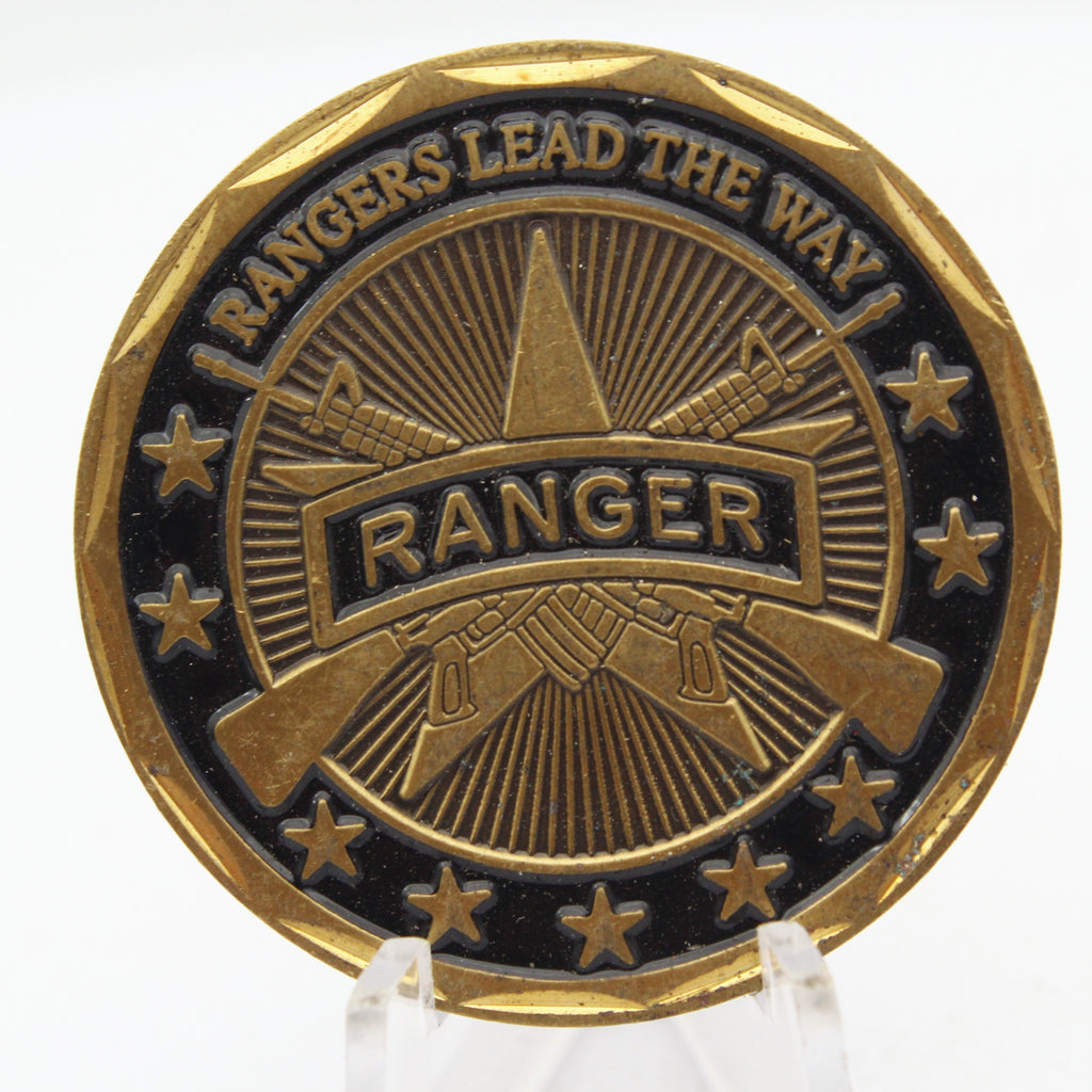 US Army Ranger Challenge Coin Rangers Lead The Way 1.6 Inch Copper Pre-Owned