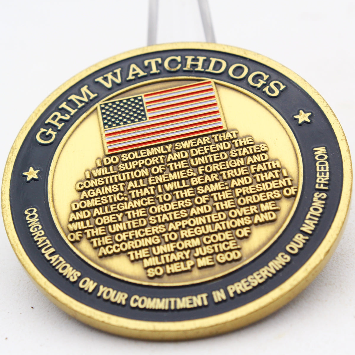 US Navy VAQ-142 Grim Watchdogs Challenge Coin 2.0 Inch Copper Pre-Owned