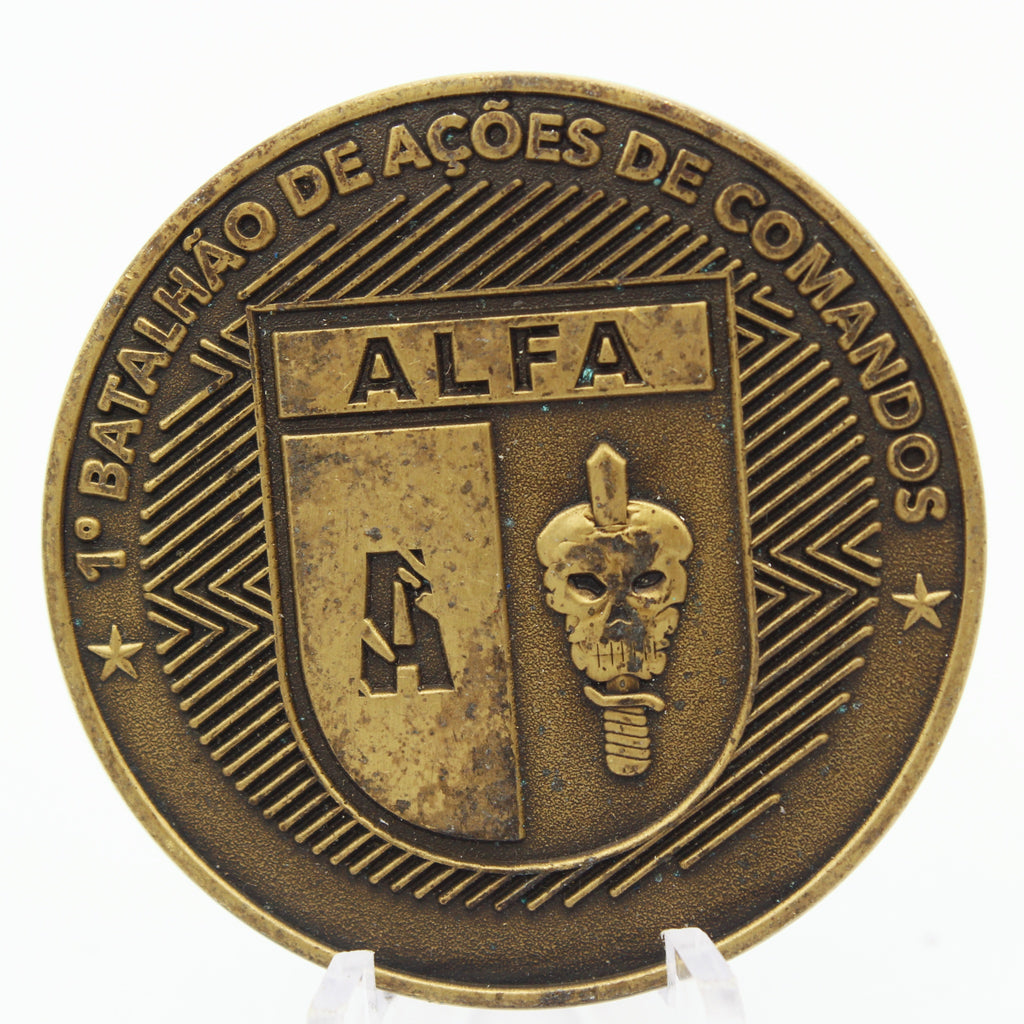 Brazil Special Forces 1º Batalhão Comandos ALFA Challenge Coin 1.75" Copper Pre-Owned