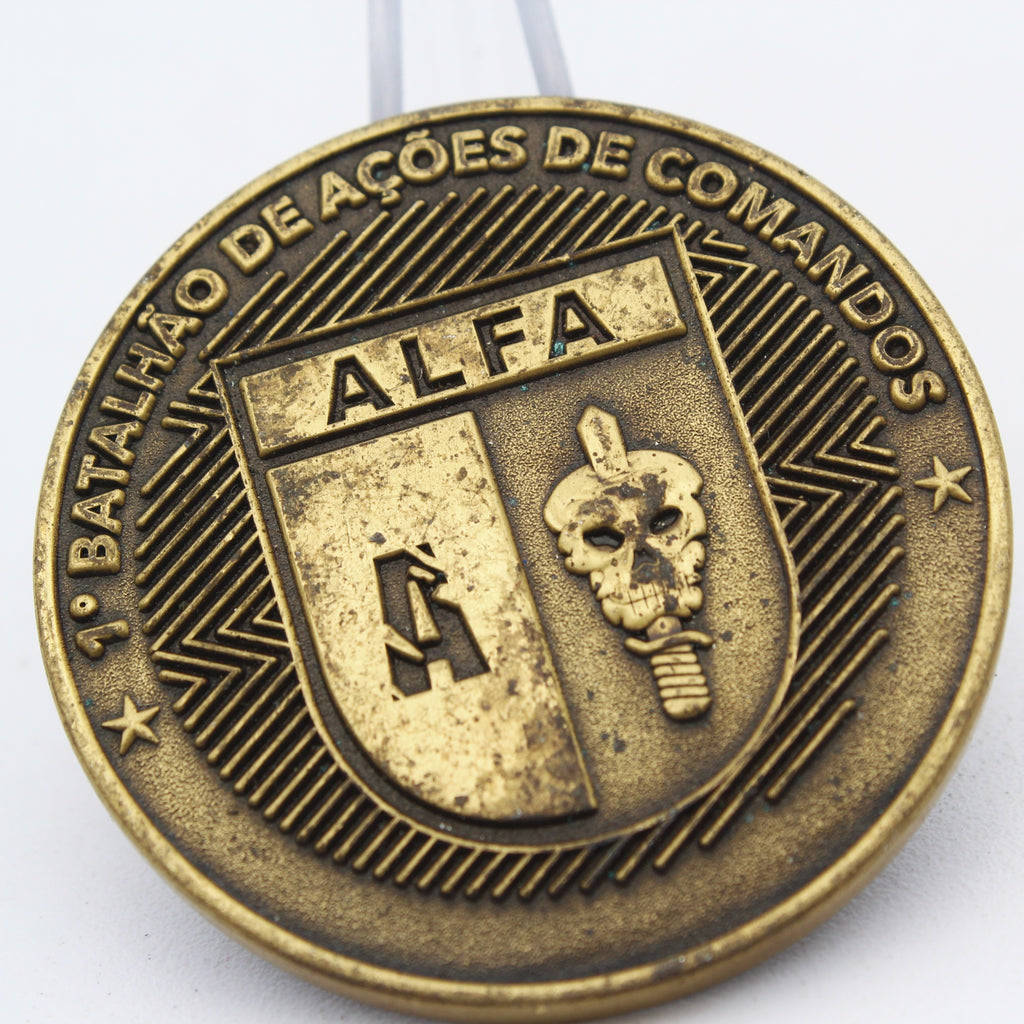 Brazil Special Forces 1º Batalhão Comandos ALFA Challenge Coin 1.75" Copper Pre-Owned