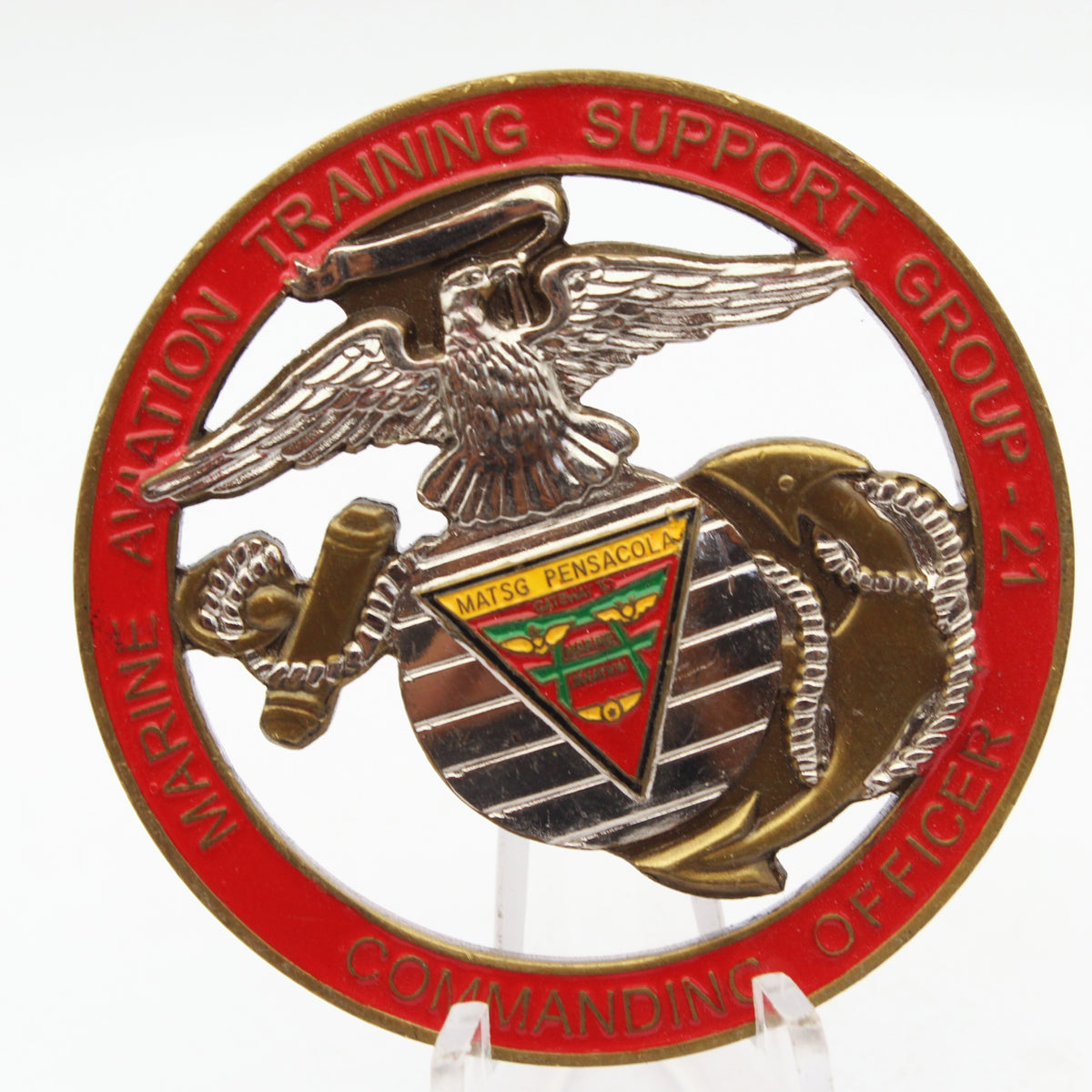 United States Marine Corps MATSG-21 Commanding Officer Challenge Coin 2.0 Inch Copper Pre-Owned
