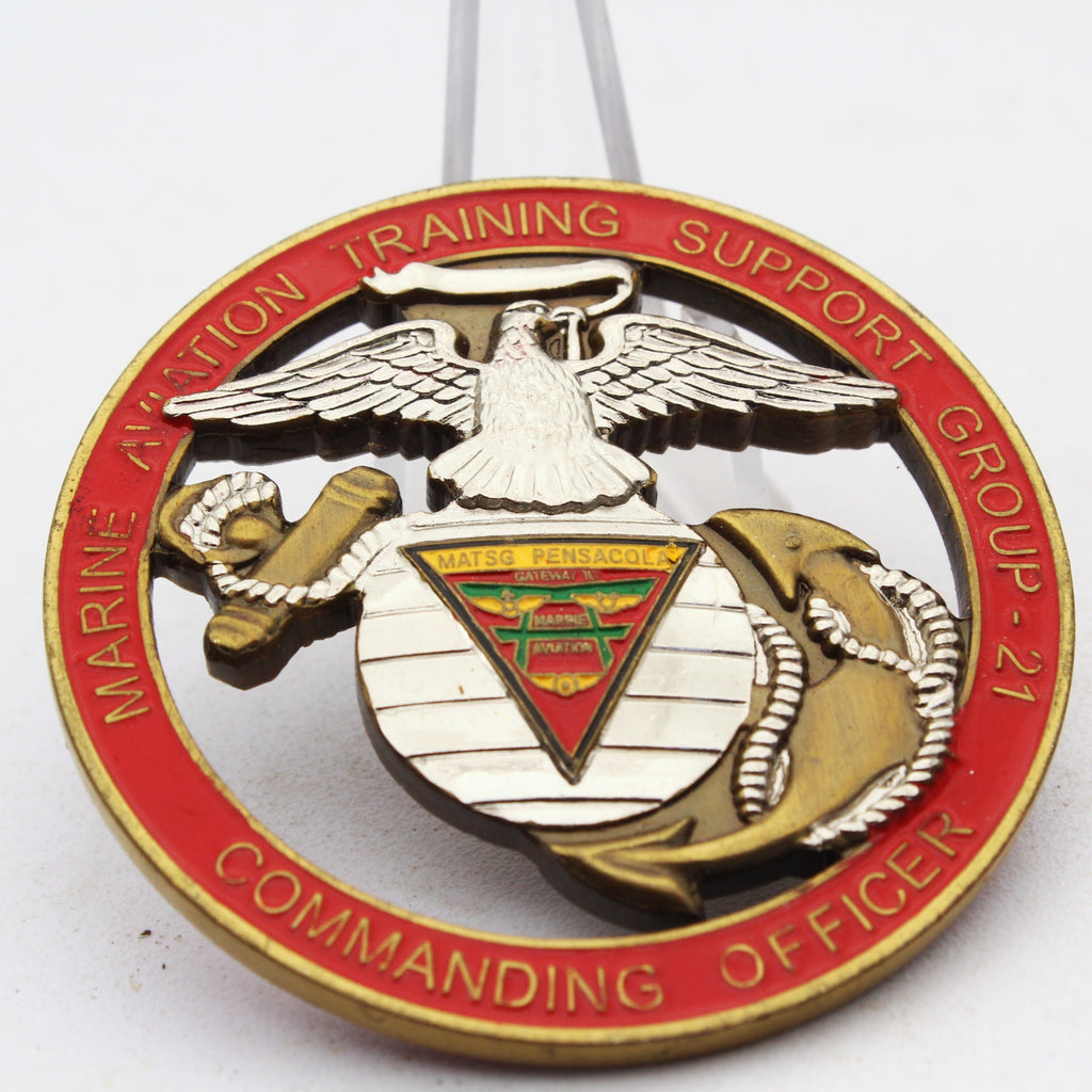 United States Marine Corps MATSG-21 Commanding Officer Challenge Coin 2.0 Inch Copper Pre-Owned
