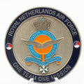Royal Netherlands Air Force Challenge Coin “One Team One Mission” 2" Copper (Pre-Owned)