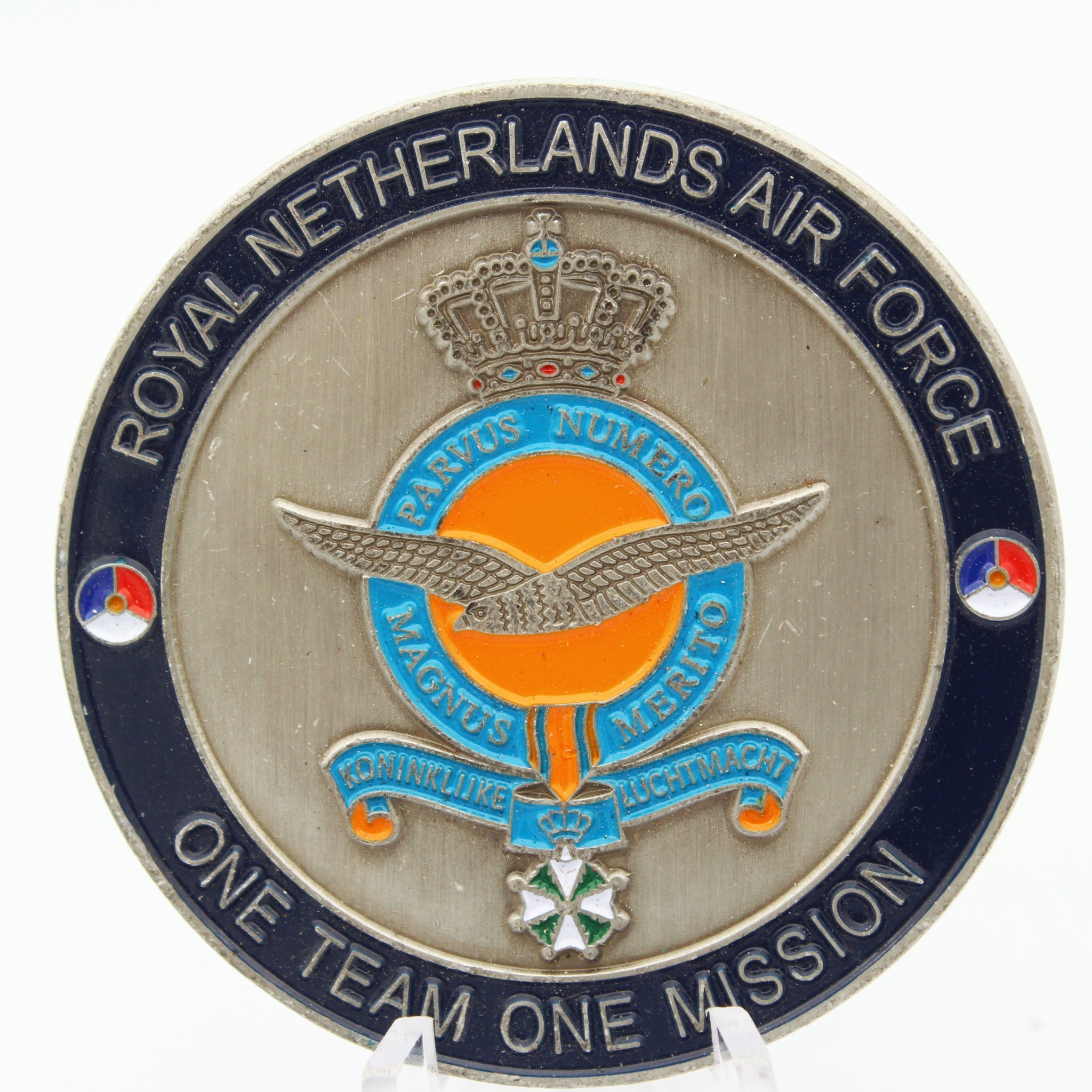Royal Netherlands Air Force Challenge Coin “One Team One Mission” 2" Copper (Pre-Owned)