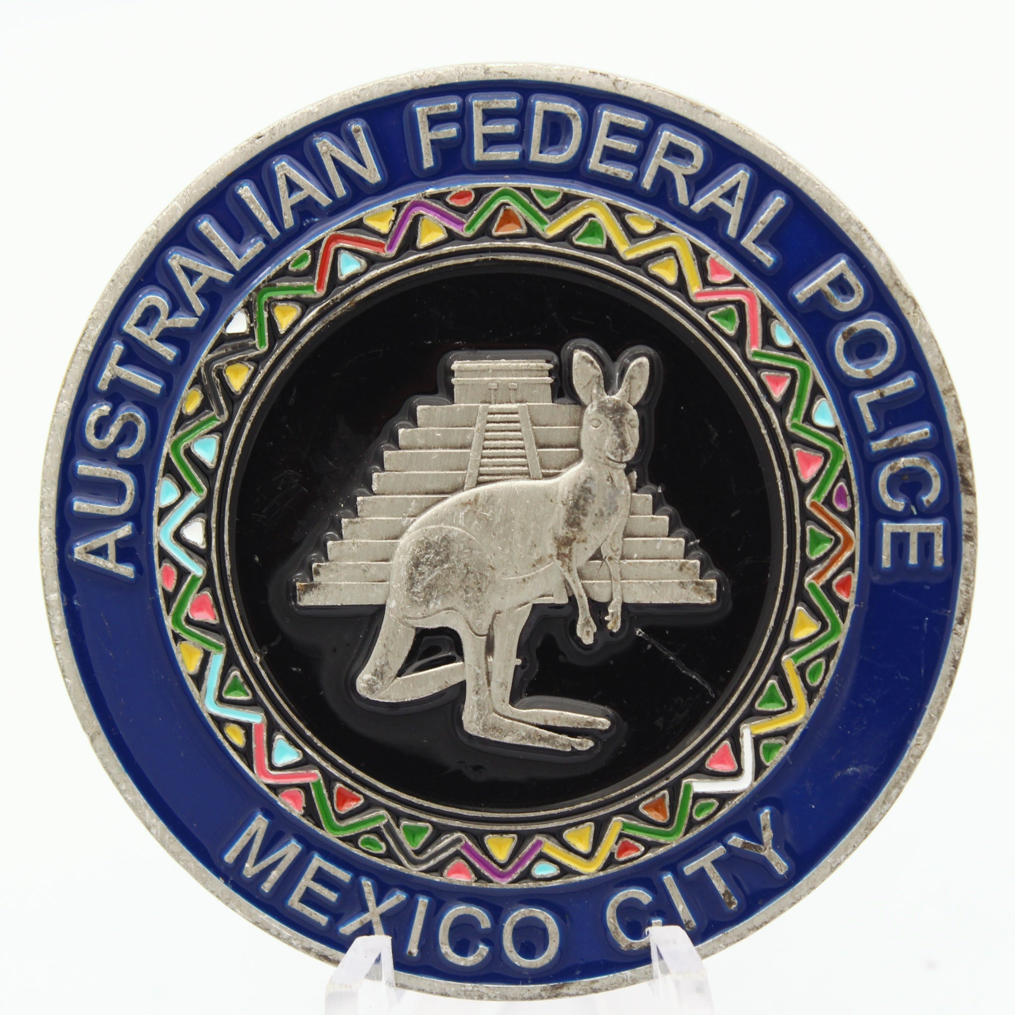 Australian Federal Police Mexico City Challenge Coin  2" Copper Pre-Owned