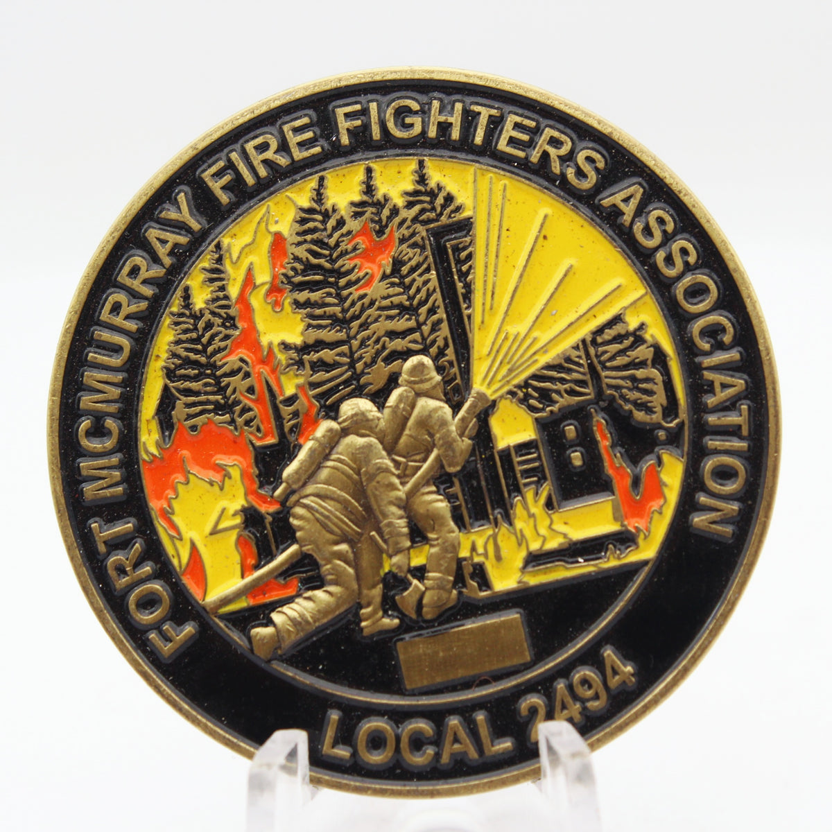 Fort McMurray Fire Fighters Association Local 2494 Challenge Coin 1.75 Inch Copper Pre-Owned