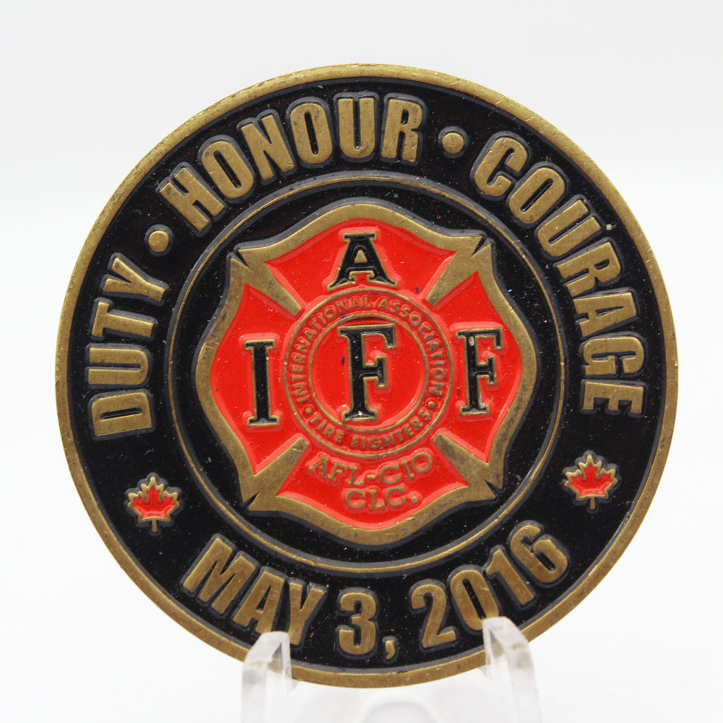 Fort McMurray Fire Fighters Association Local 2494 Challenge Coin 1.75 Inch Copper Pre-Owned