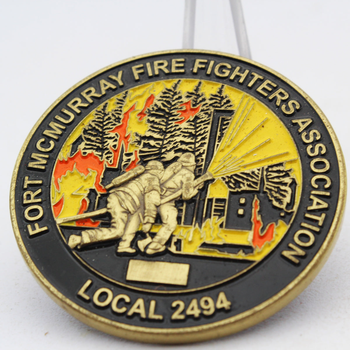 Fort McMurray Fire Fighters Association Local 2494 Challenge Coin 1.75 Inch Copper Pre-Owned