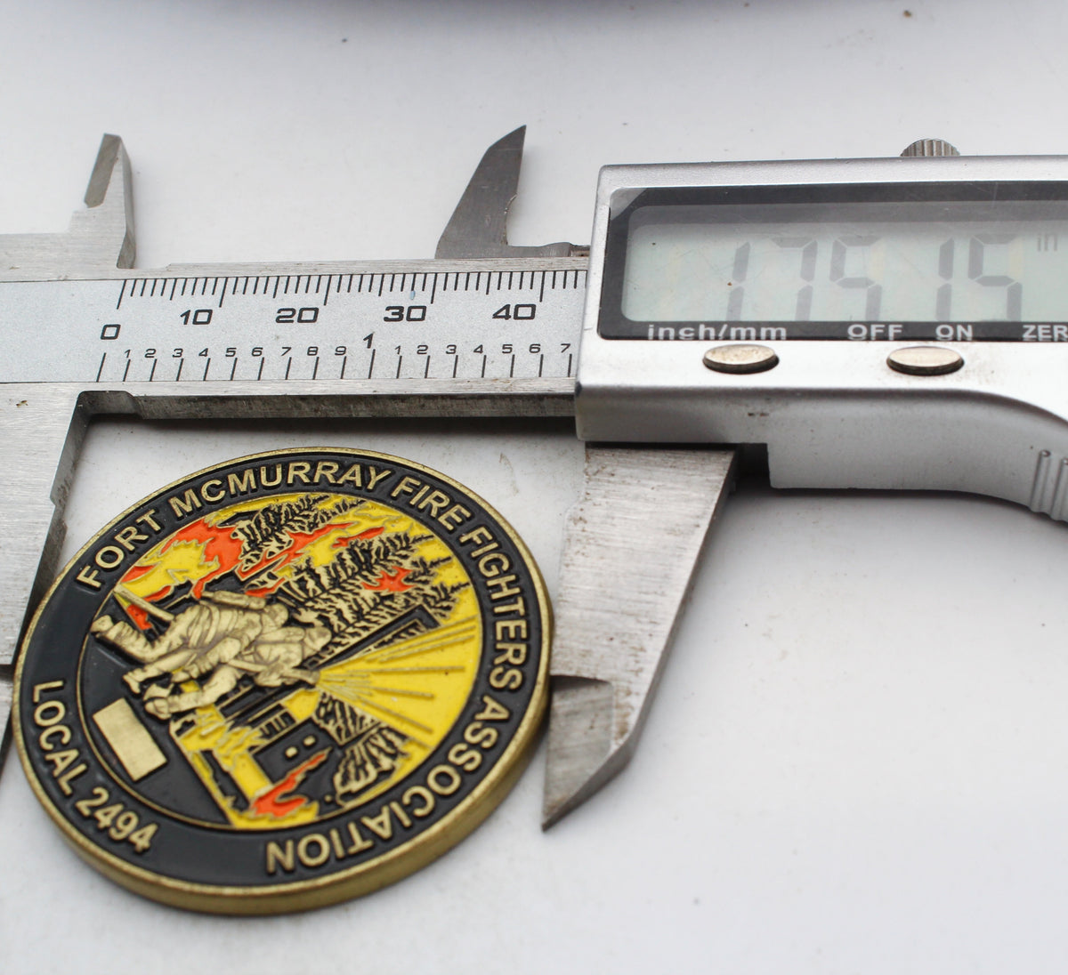 Fort McMurray Fire Fighters Association Local 2494 Challenge Coin 1.75 Inch Copper Pre-Owned