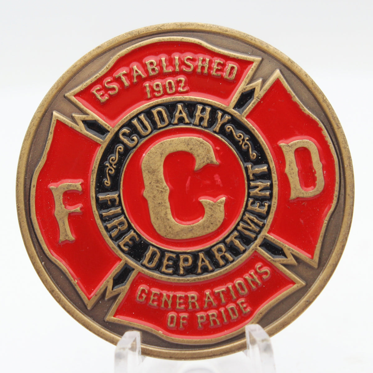 Cudahy Fire Department Generations of Pride Challenge Coin 1.75 Inch Copper Pre-Owned