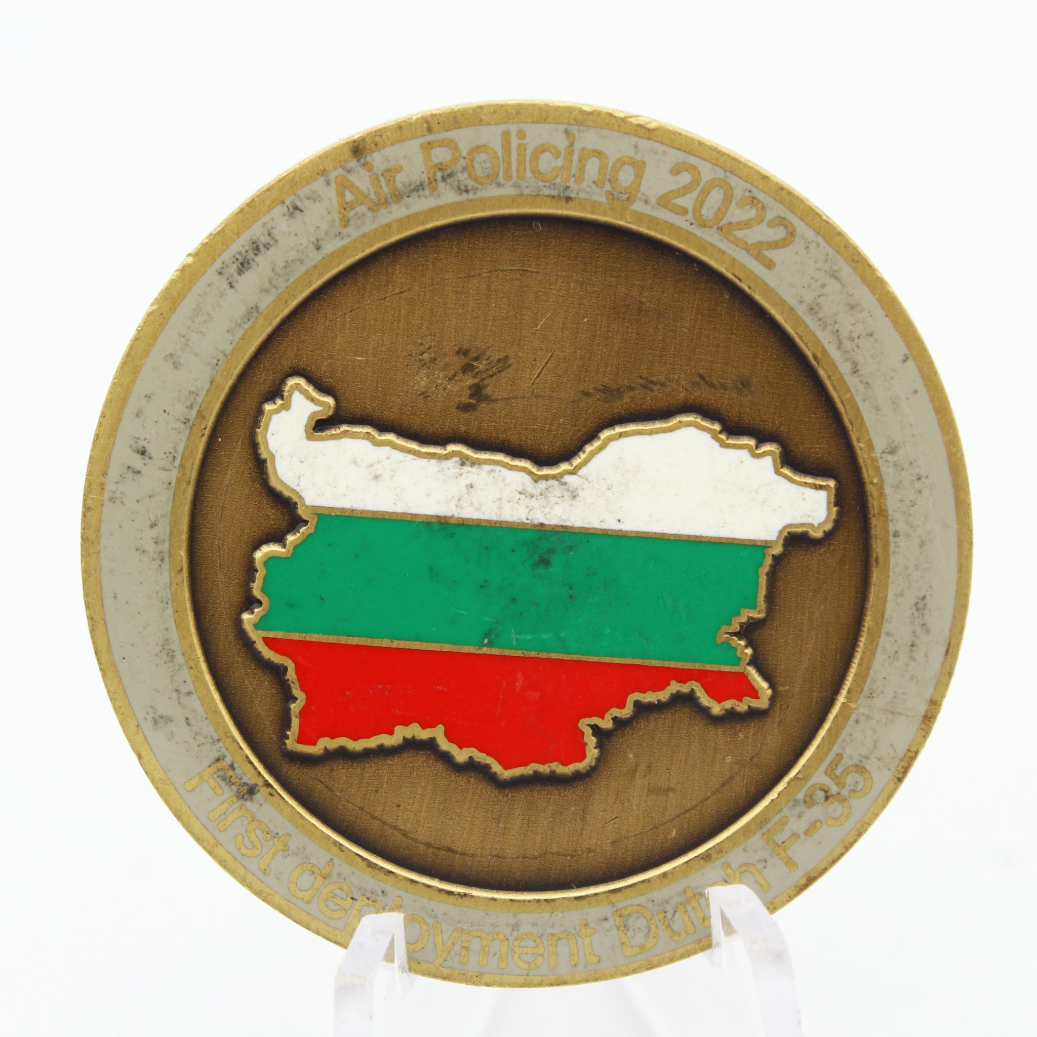 Air Policing 2022 First Deployment Dutch F-35 Challenge Coin Copper Pre-Owned