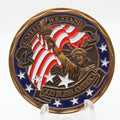 United We Stand God Bless America Patriotic Challenge Coin 1.6 Inch Copper Pre-Owned