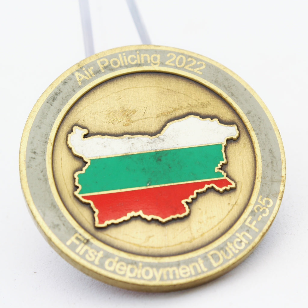 Air Policing 2022 First Deployment Dutch F-35 Challenge Coin Copper Pre-Owned