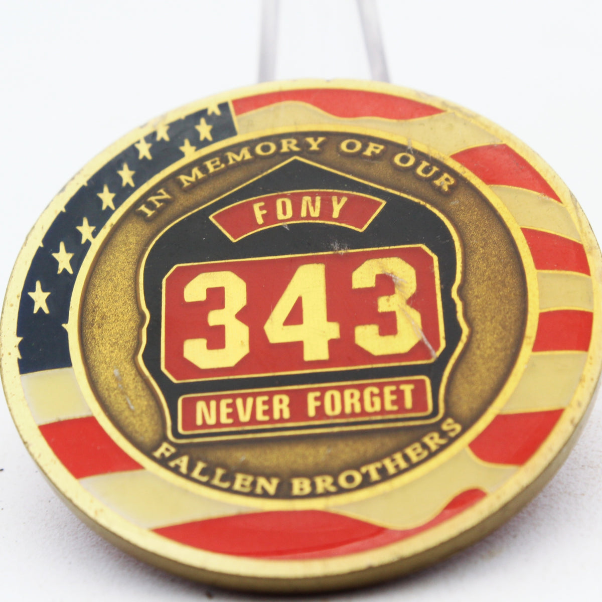 Fountain Valley Fire Department Local 4530 Fallen Brothers Challenge Coin 1.75 Inch Copper Pre-Owned