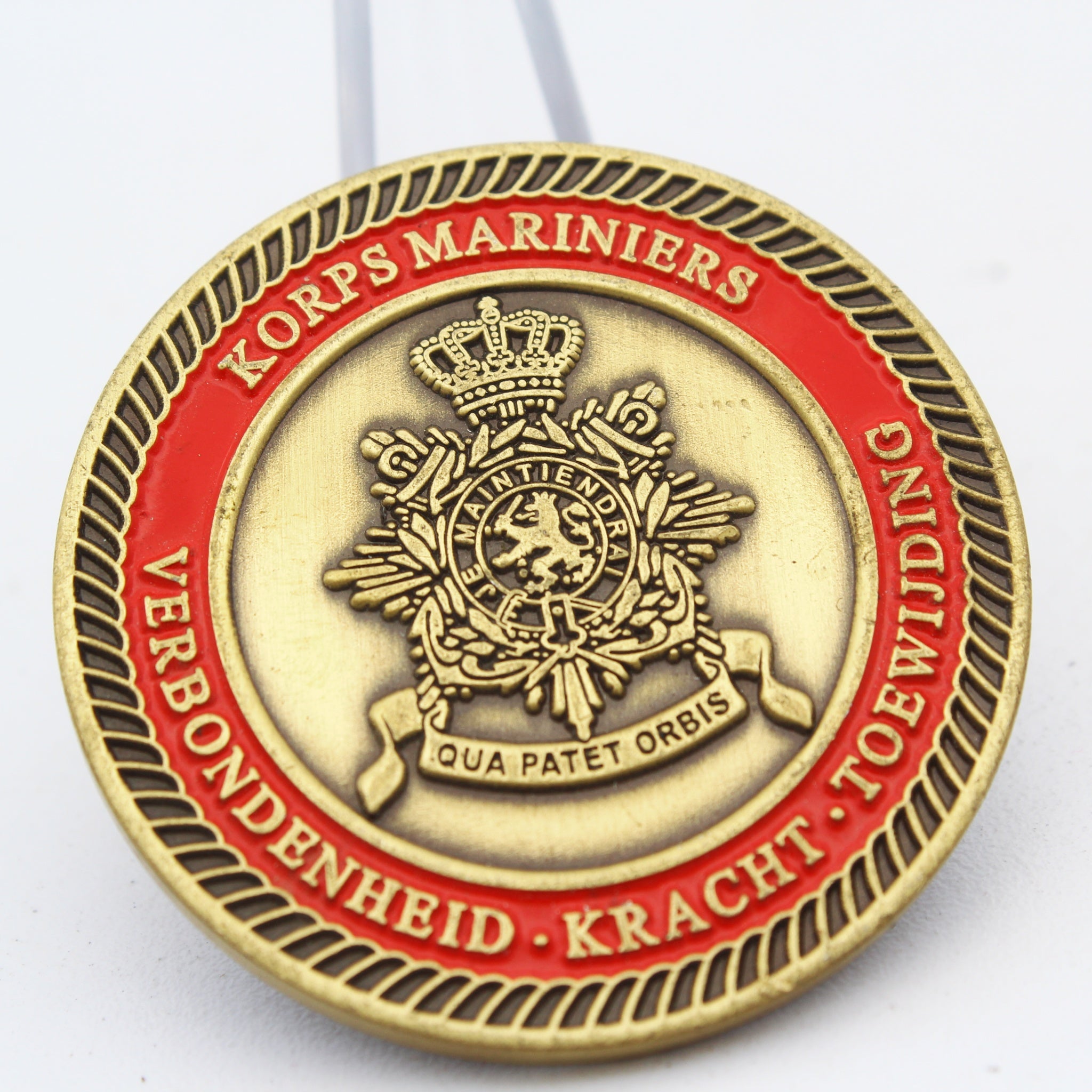 Netherlands Korps Mariniers Seabased Support Group Challenge Coin  1.5" Copper Pre-Owned