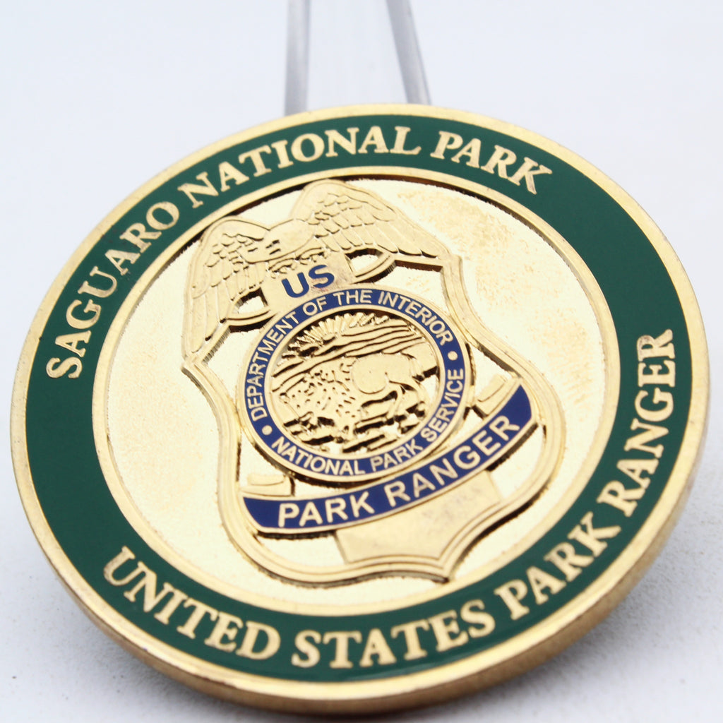 Saguaro National Park U.S. Park Ranger Challenge Coin 1.75 Inch Copper Pre-Owned