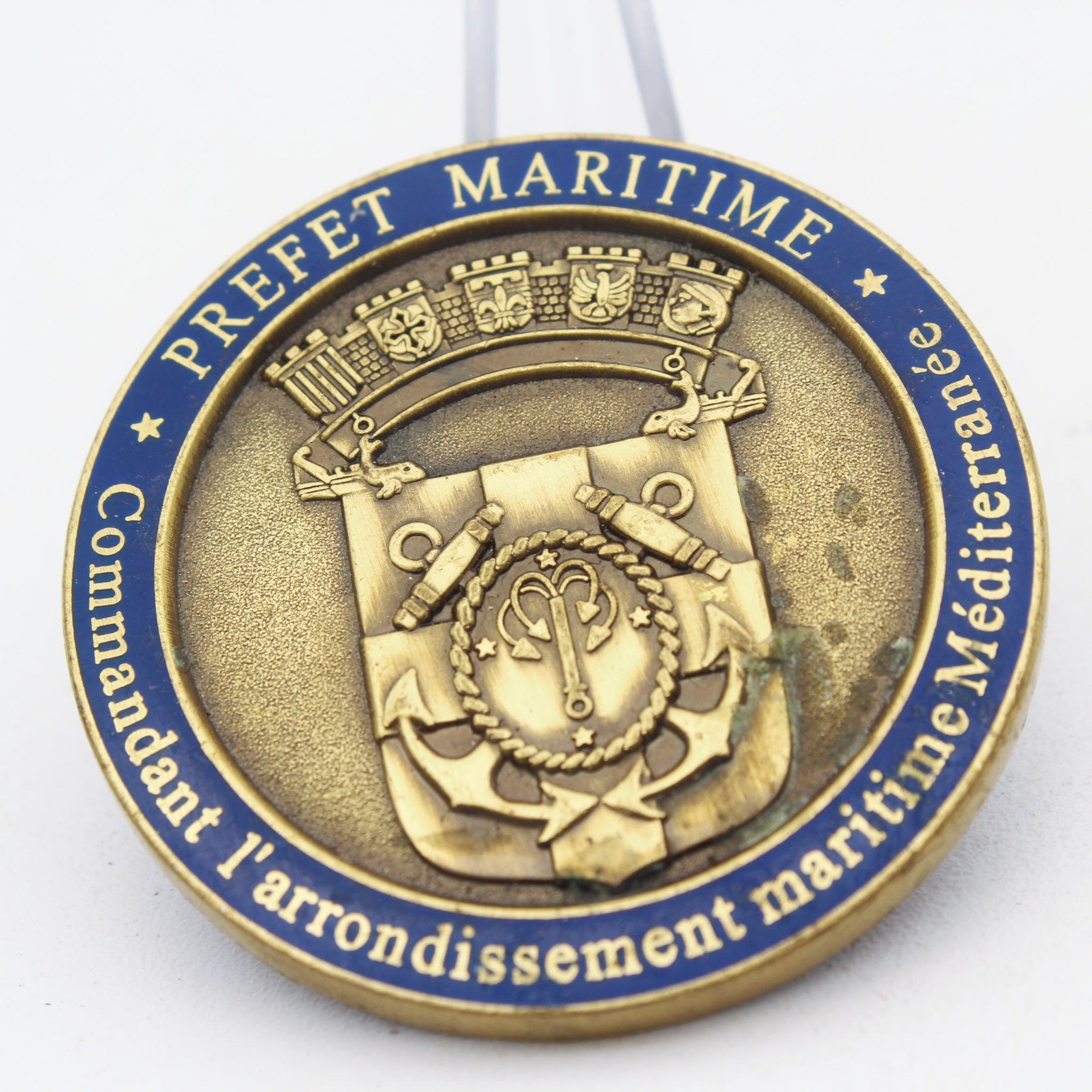 CECMED Prefet Maritime Mediterranee Command Challenge Coin 1.75” Copper Enamel Pre-Owned