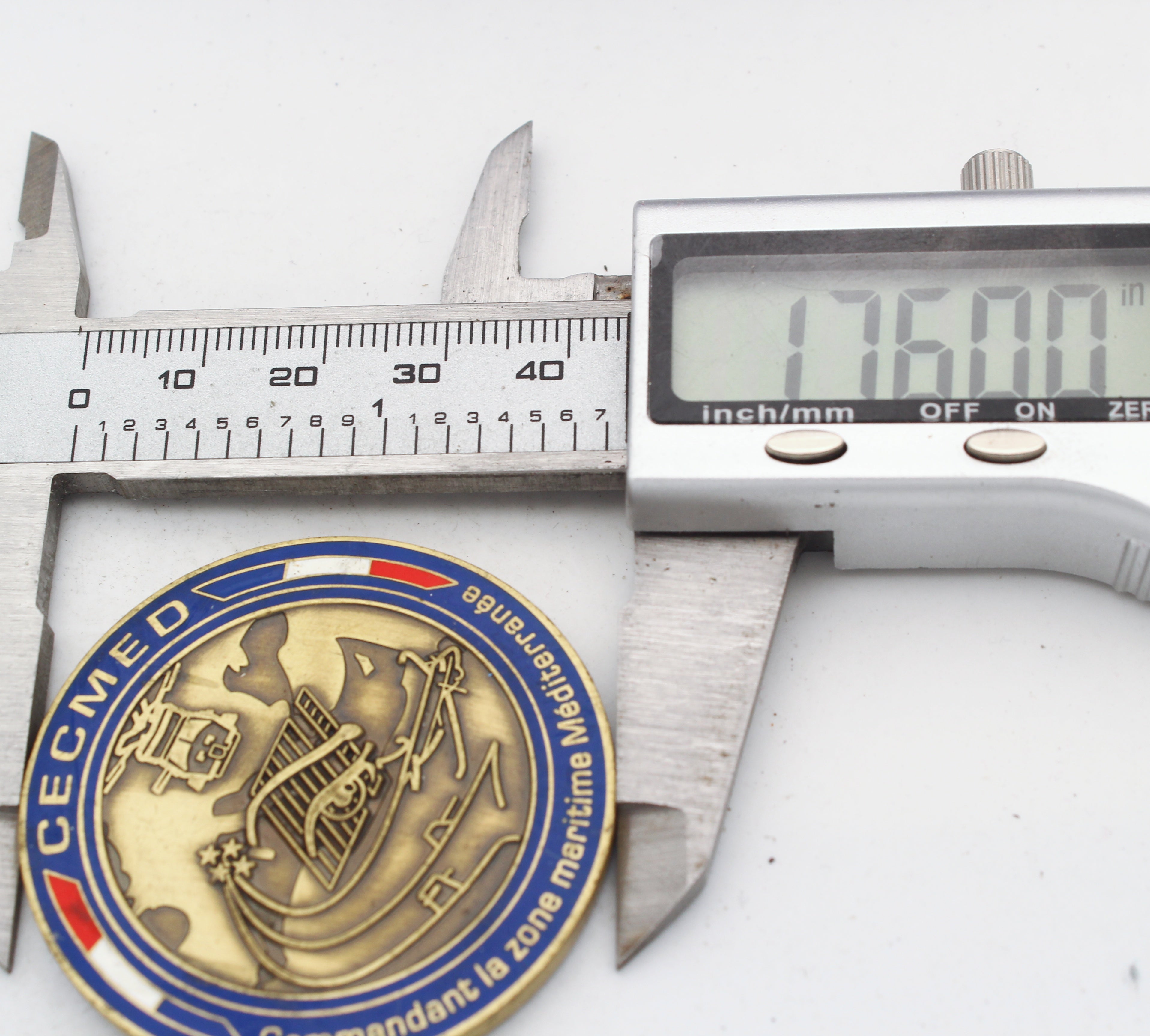 CECMED Prefet Maritime Mediterranee Command Challenge Coin 1.75” Copper Enamel Pre-Owned