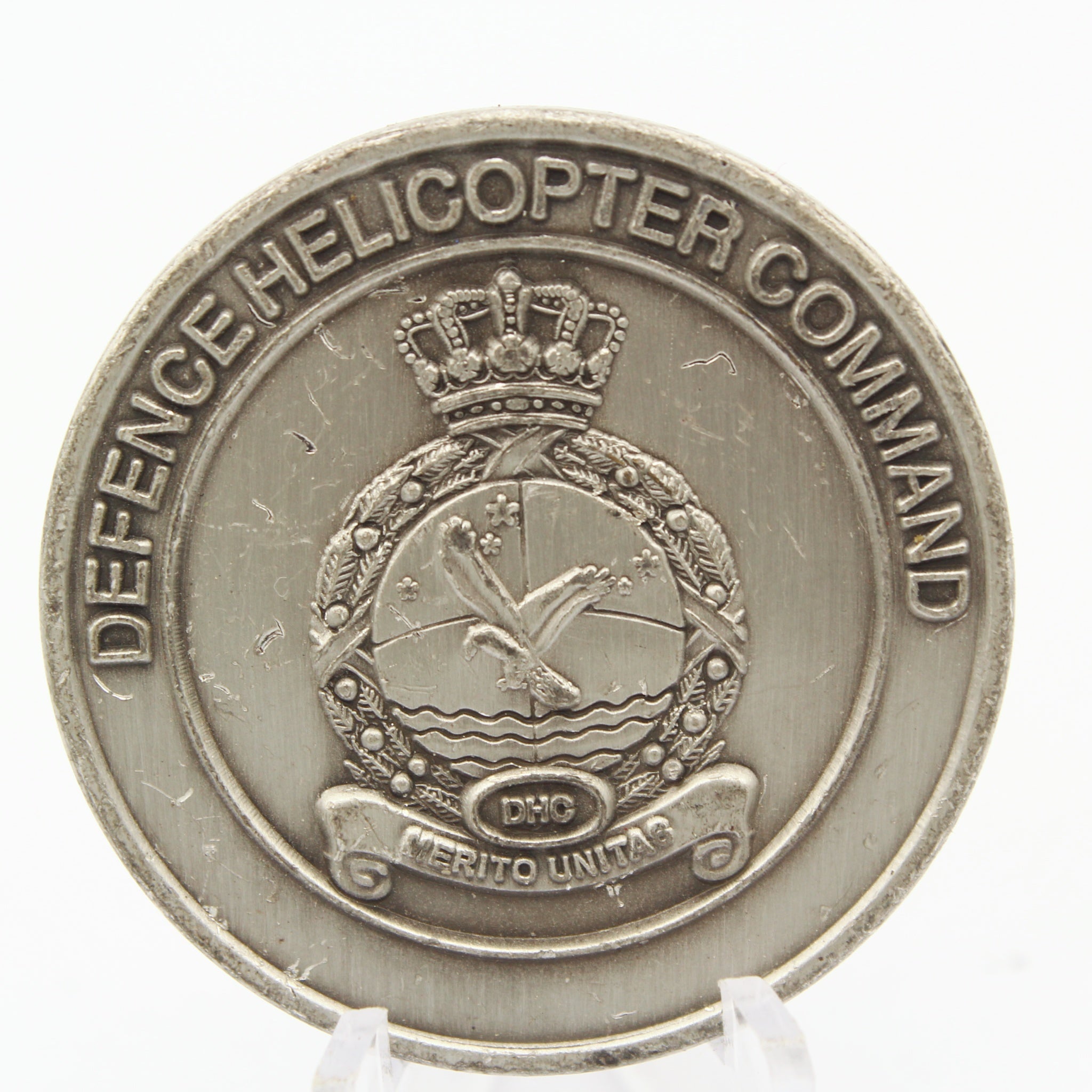Rare RAF Defenece Helicopter Command Commander 930 Squadron Presented With Thanks Challenge Coin 1.5” Copper Enamel Pre-Owned