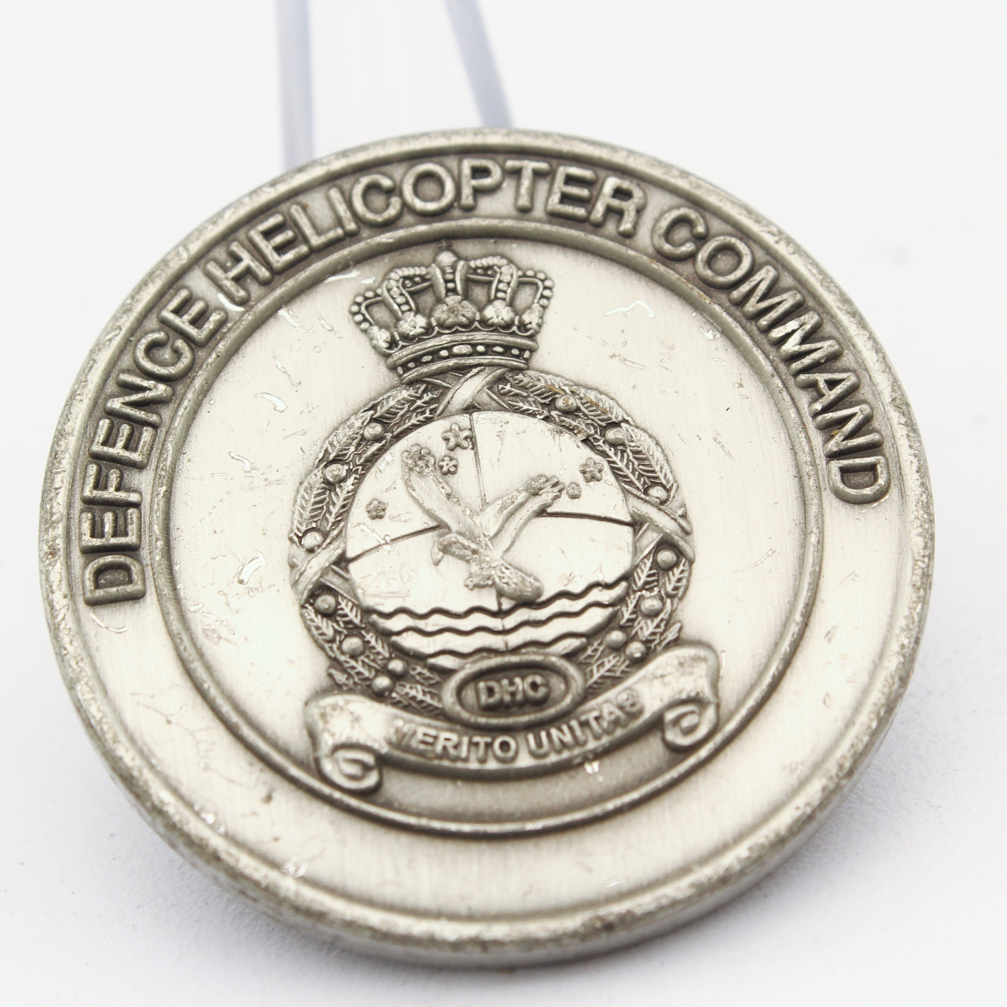 Rare RAF Defenece Helicopter Command Commander 930 Squadron Presented With Thanks Challenge Coin 1.5” Copper Enamel Pre-Owned