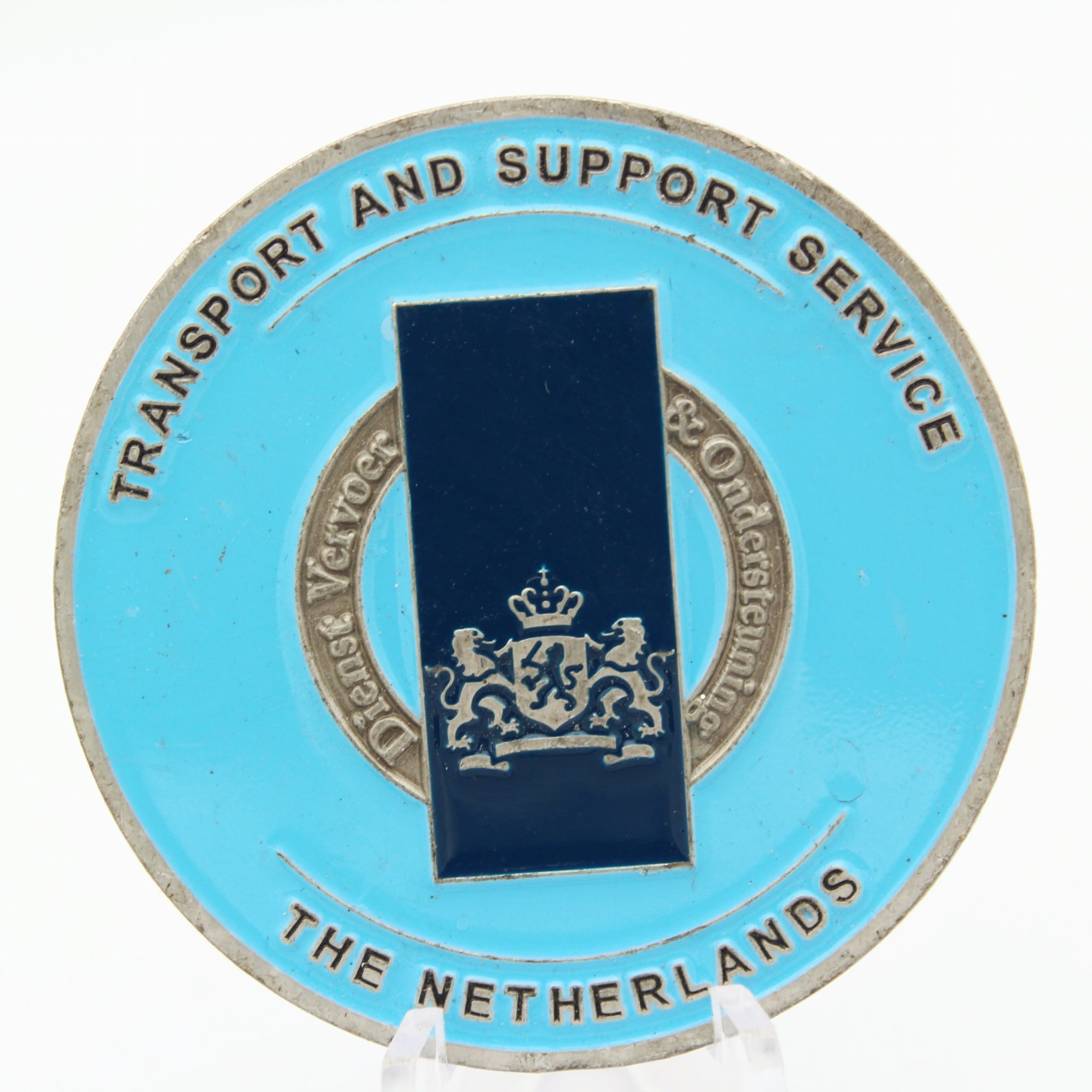 Netherlands Defense Transport & Support Service Challenge Coin 2 Inch Copper Enamel Pre-Owned