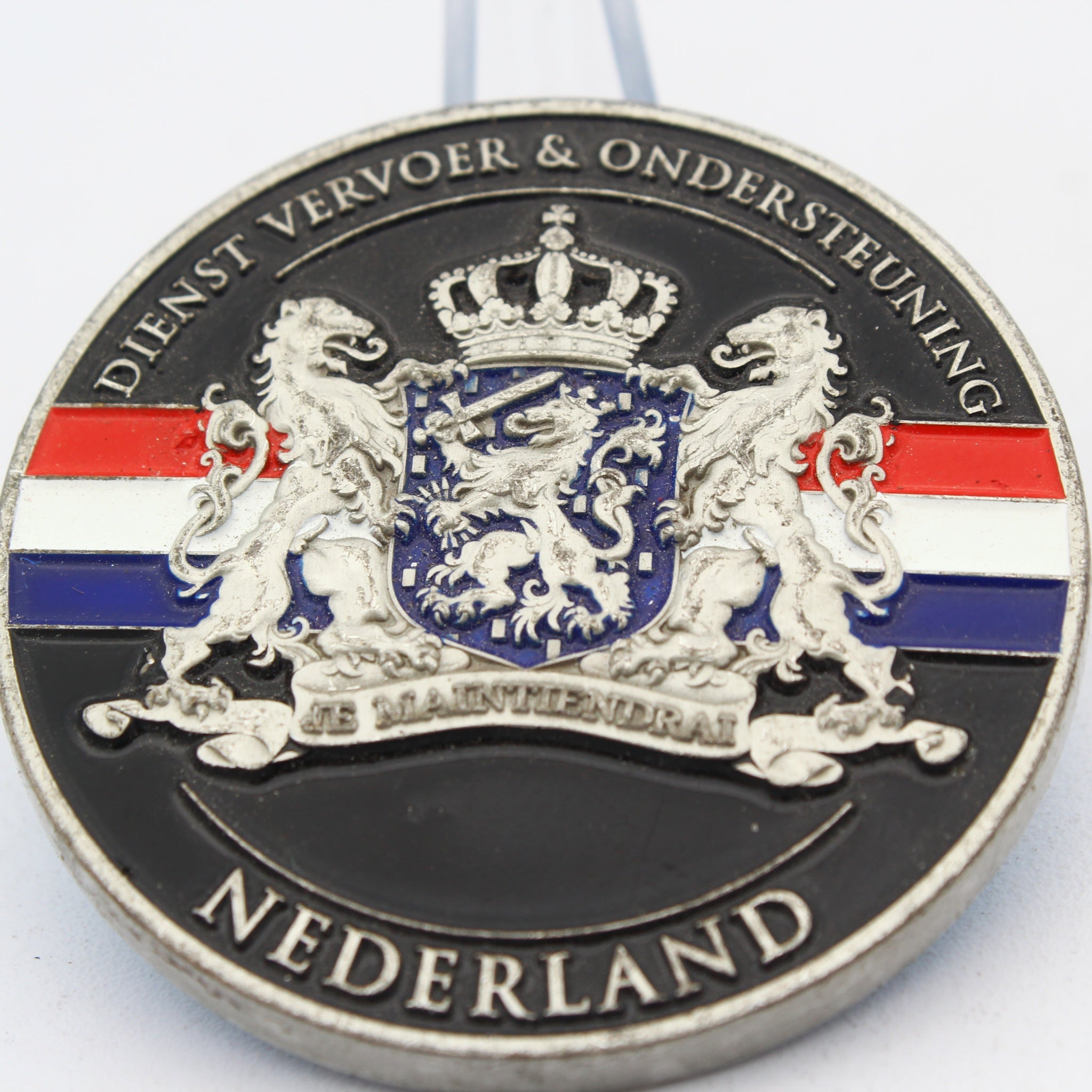 Netherlands Defense Transport & Support Service Challenge Coin 2 Inch Copper Enamel Pre-Owned