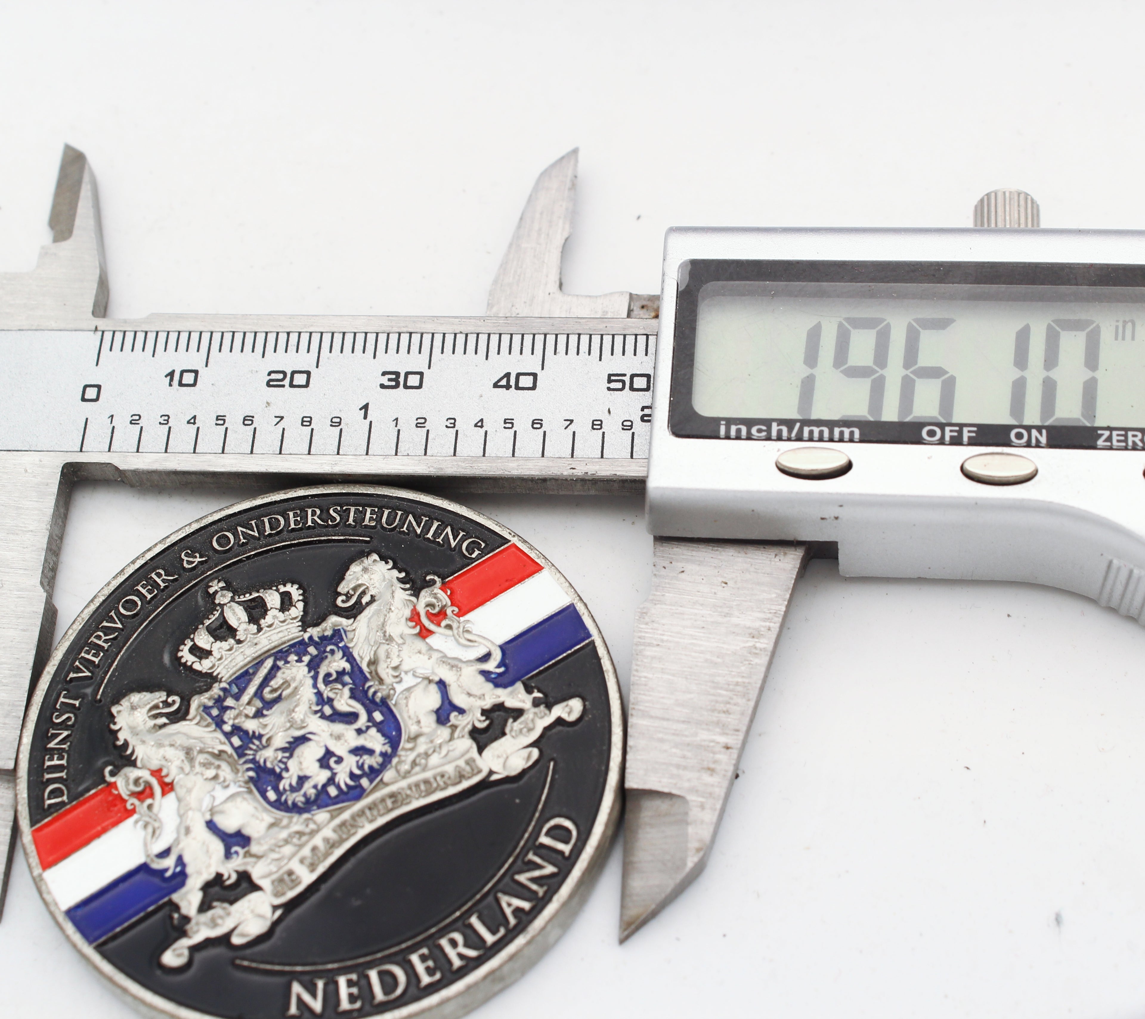 Netherlands Defense Transport & Support Service Challenge Coin 2 Inch Copper Enamel Pre-Owned