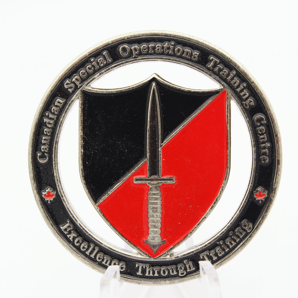 Canadian Special Operations Training Centre Challenge Coin 1.75” Copper Enamel Cutout Pre-Owned