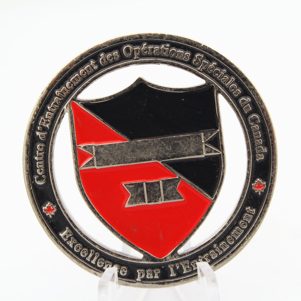 Canadian Special Operations Training Centre Challenge Coin 1.75” Copper Enamel Cutout Pre-Owned