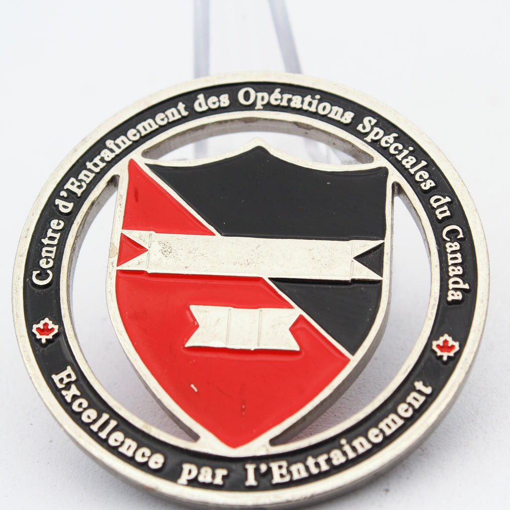 Canadian Special Operations Training Centre Challenge Coin 1.75” Copper Enamel Cutout Pre-Owned