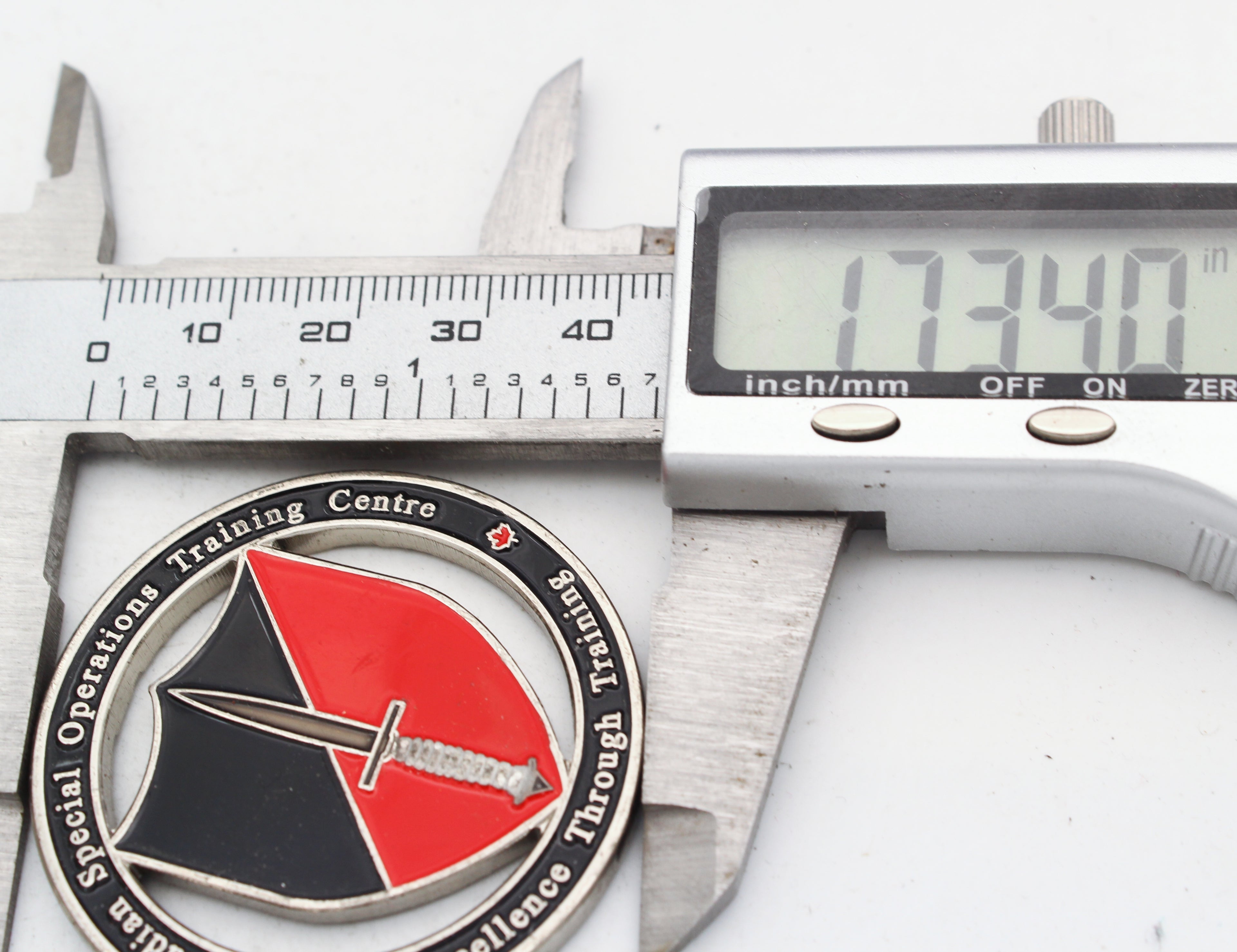 Canadian Special Operations Training Centre Challenge Coin 1.75” Copper Enamel Cutout Pre-Owned