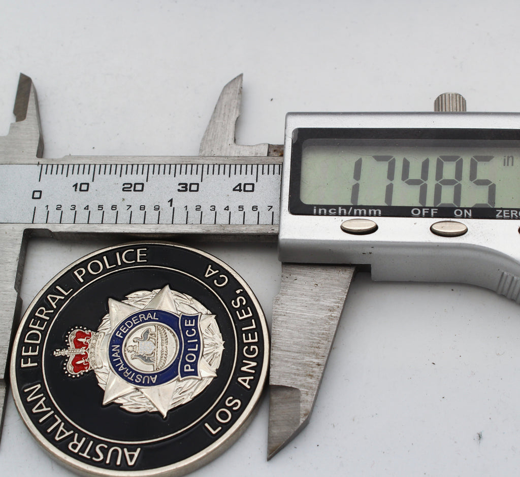 AFP Australian Federal Police Los Angeles International Policing Challenge Coin – 1.75 Inch Copper - Pre-Owned