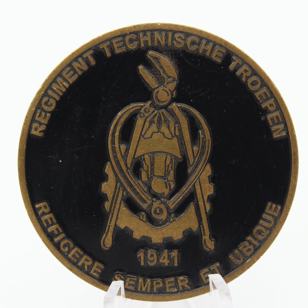 Royal Netherlands Régiment Technische Troepen 75th Anniversary Challenge Coin 1.75” Copper Pre-Owned