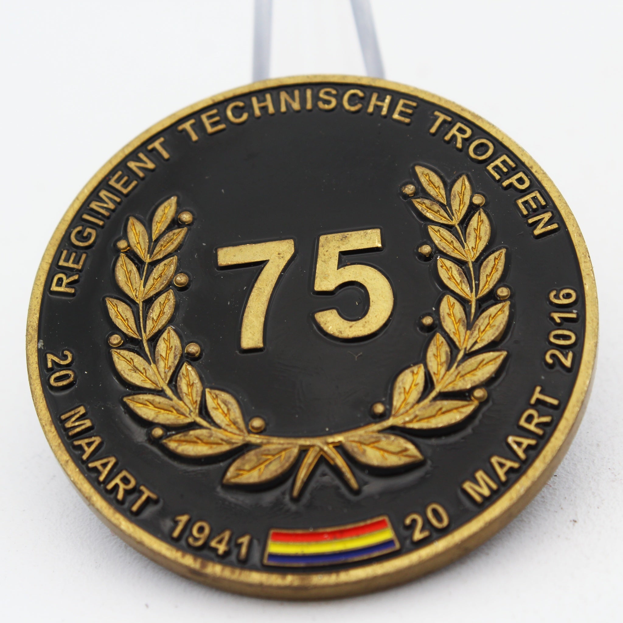 Royal Netherlands Régiment Technische Troepen 75th Anniversary Challenge Coin 1.75” Copper Pre-Owned