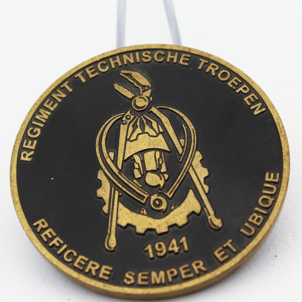Royal Netherlands Régiment Technische Troepen 75th Anniversary Challenge Coin 1.75” Copper Pre-Owned
