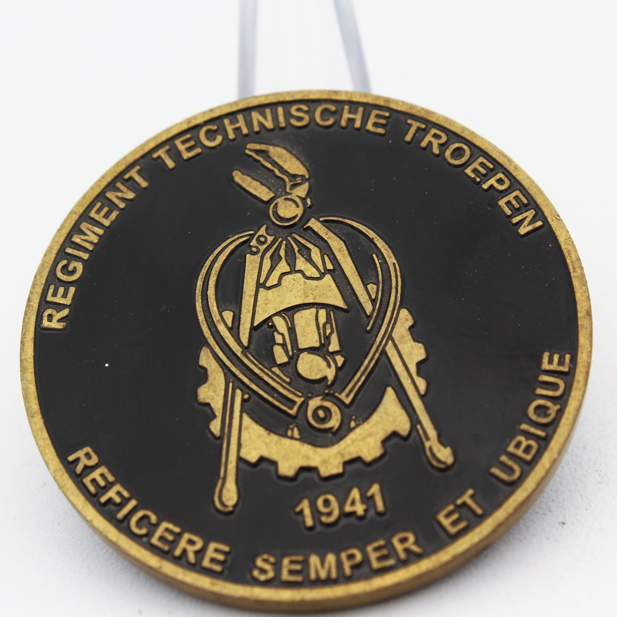 Royal Netherlands Régiment Technische Troepen 75th Anniversary Challenge Coin 1.75” Copper Pre-Owned
