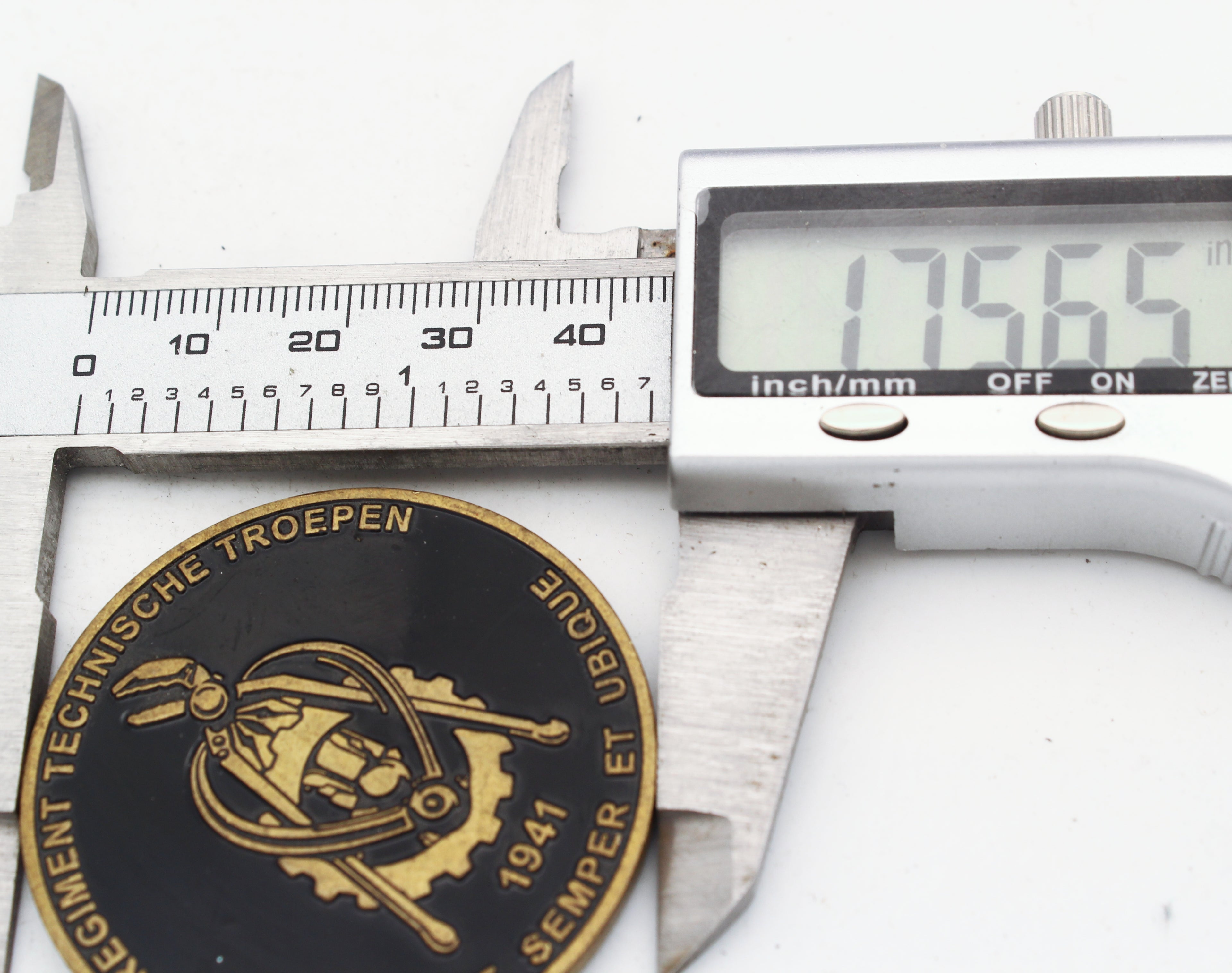 Royal Netherlands Régiment Technische Troepen 75th Anniversary Challenge Coin 1.75” Copper Pre-Owned