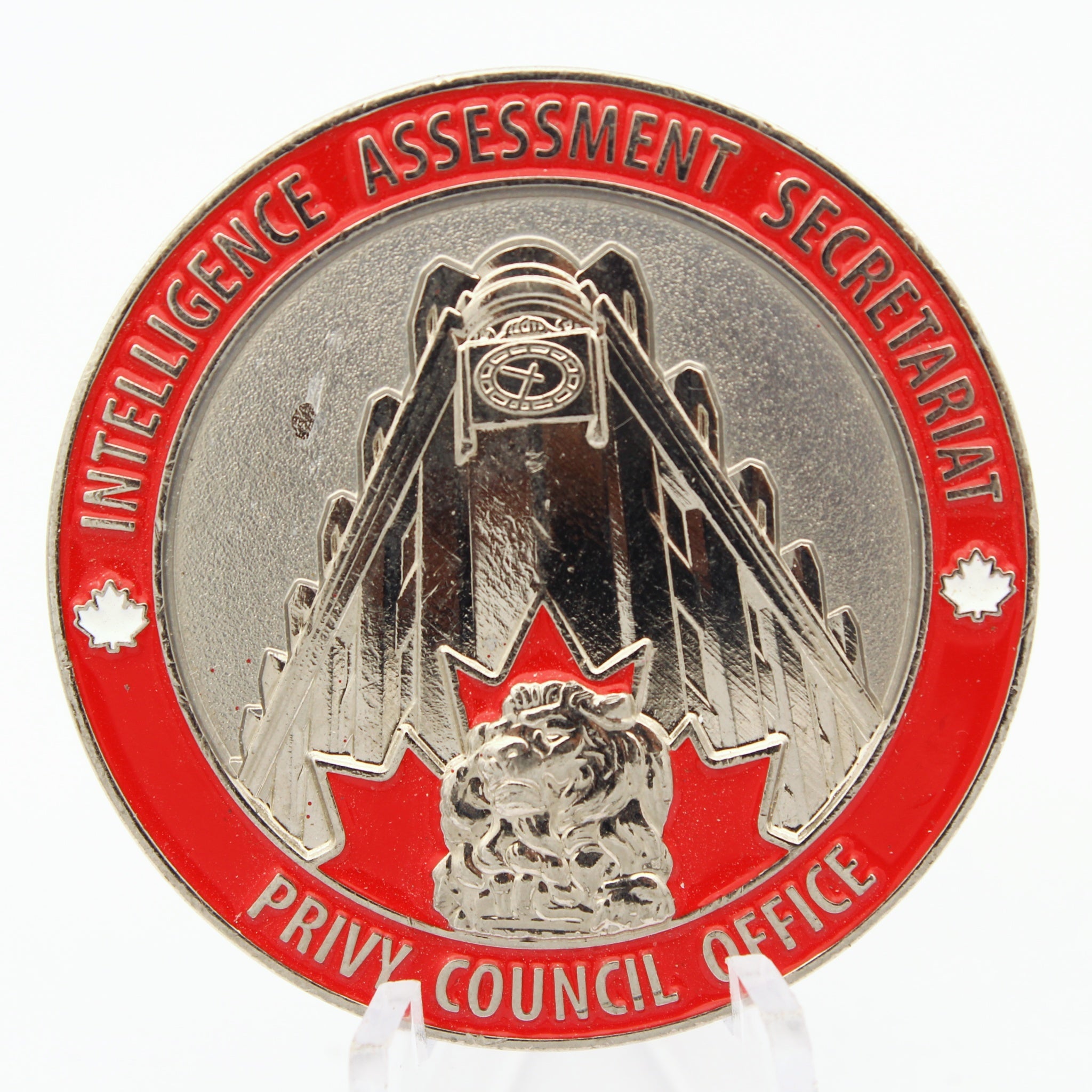 Privy Council Office Intelligence Assessment Secretariat Challenge Coin 1.75” Copper Enamel Pre-Owned