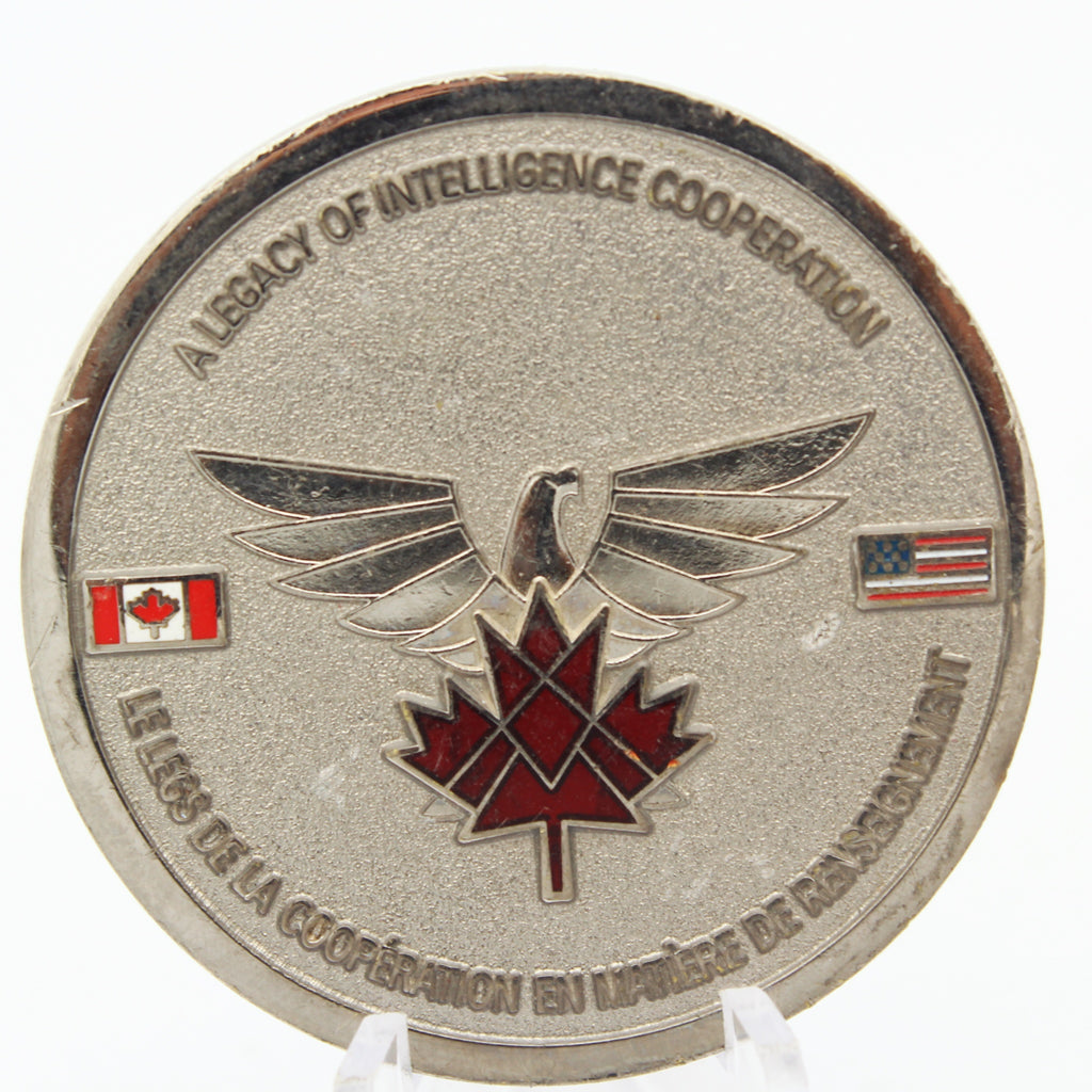 Canadian Security Intelligence Service CSIS Challenge Coin 1.75” Copper Silver Tone Enamel Pre-Owned