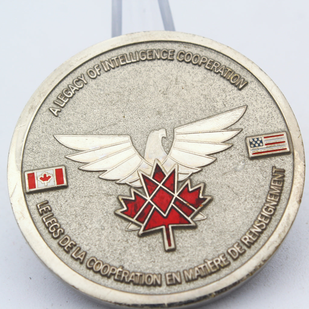Canadian Security Intelligence Service CSIS Challenge Coin 1.75” Copper Silver Tone Enamel Pre-Owned